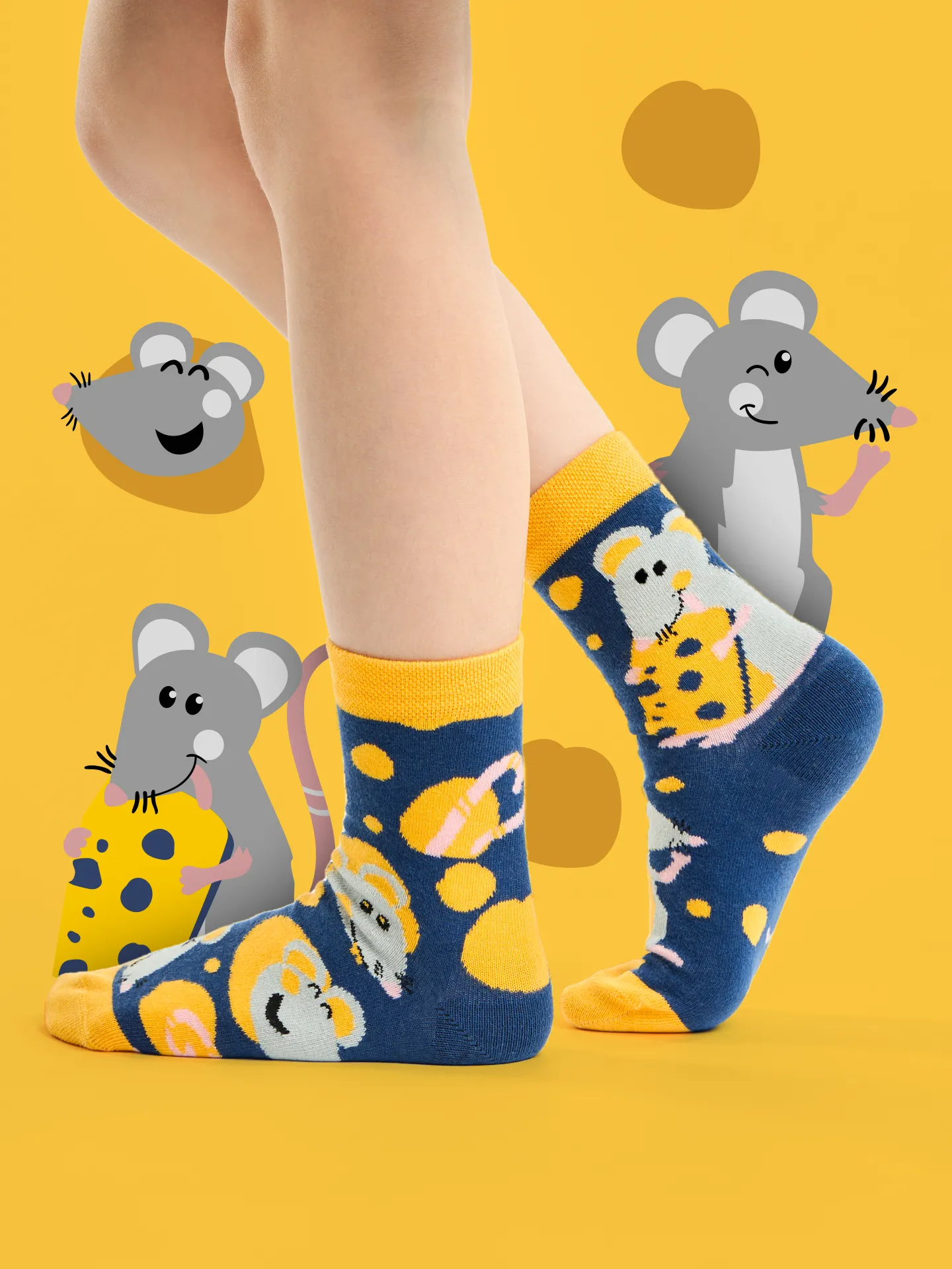 Lustige Kindersocken Maus und Käse - Image 5