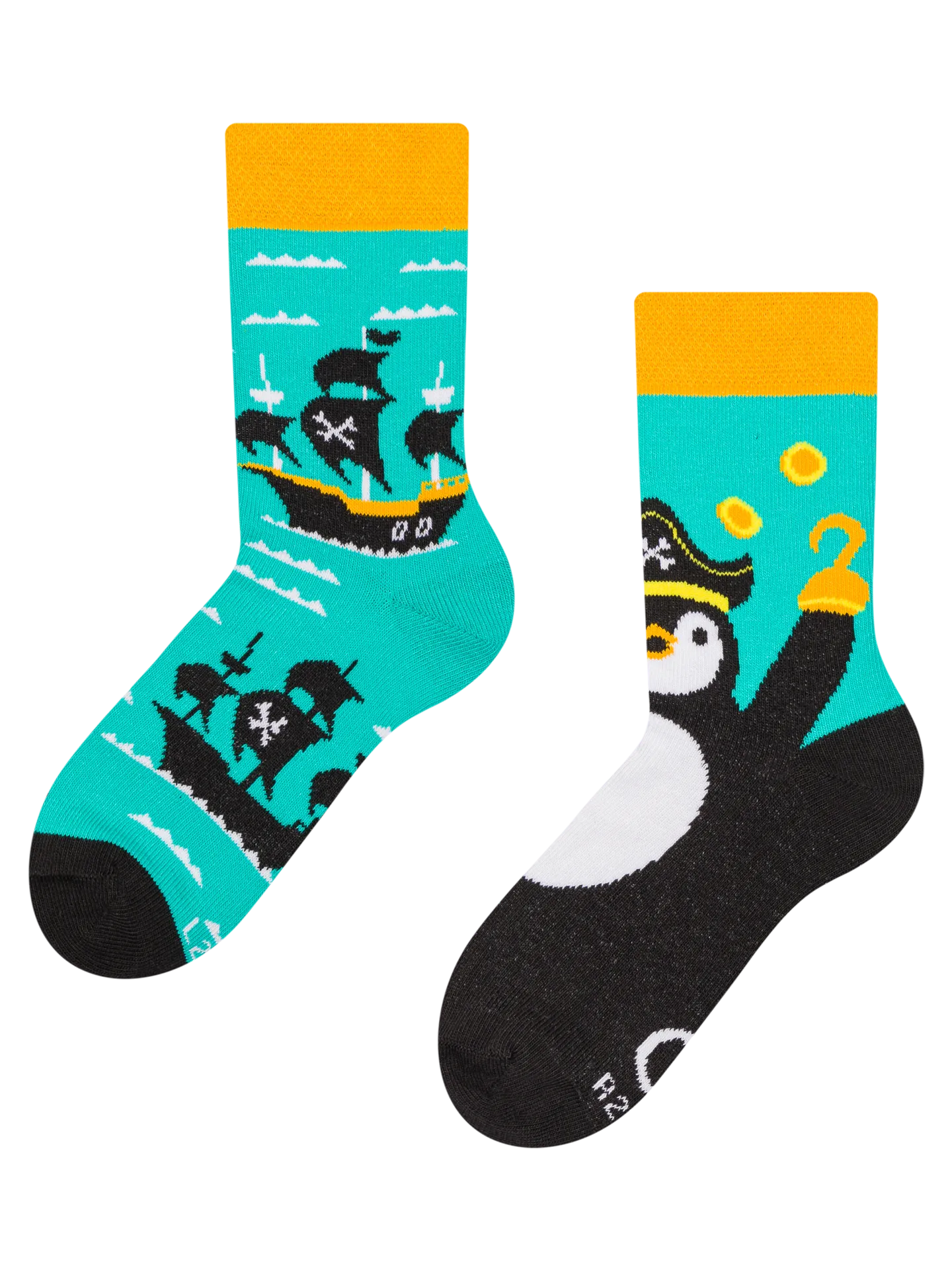 Lustige Kindersocken Piratenboot