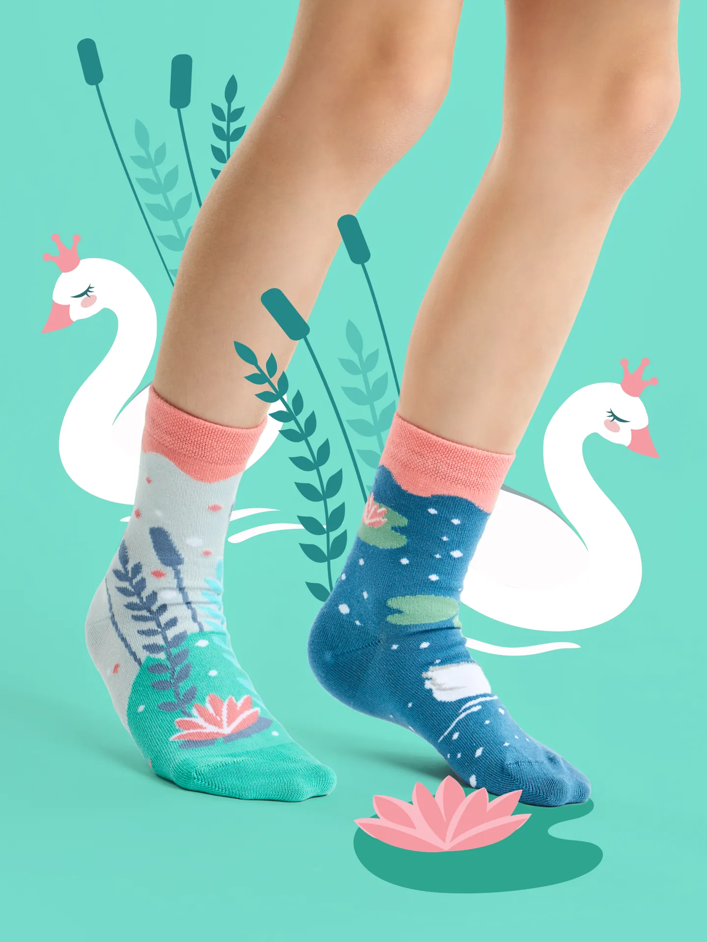 Lustige Kindersocken Schwäne - Image 4