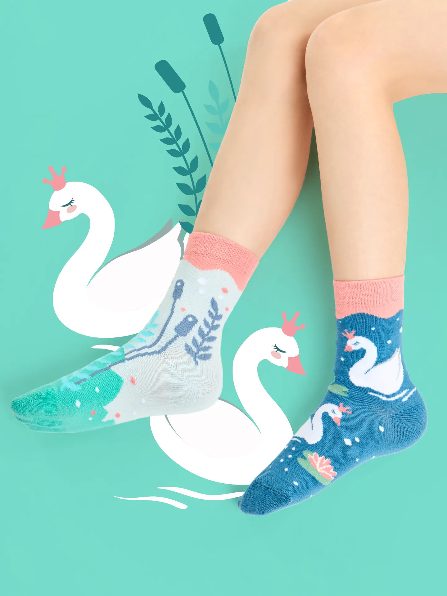 Lustige Kindersocken Schwäne - Image 5