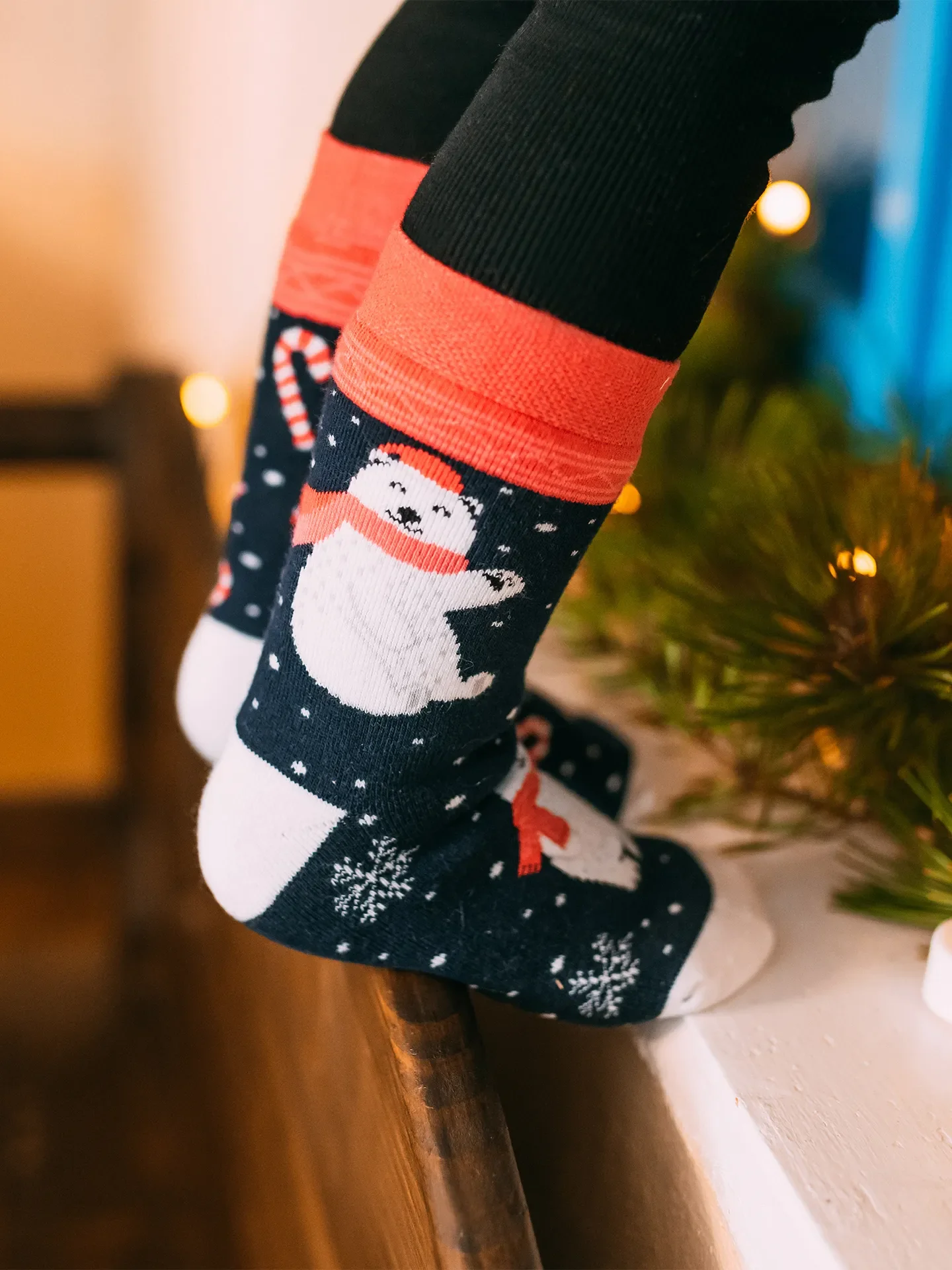 Lustige warme Socken für Kinder Weihnachts-Eisbär - Image 4