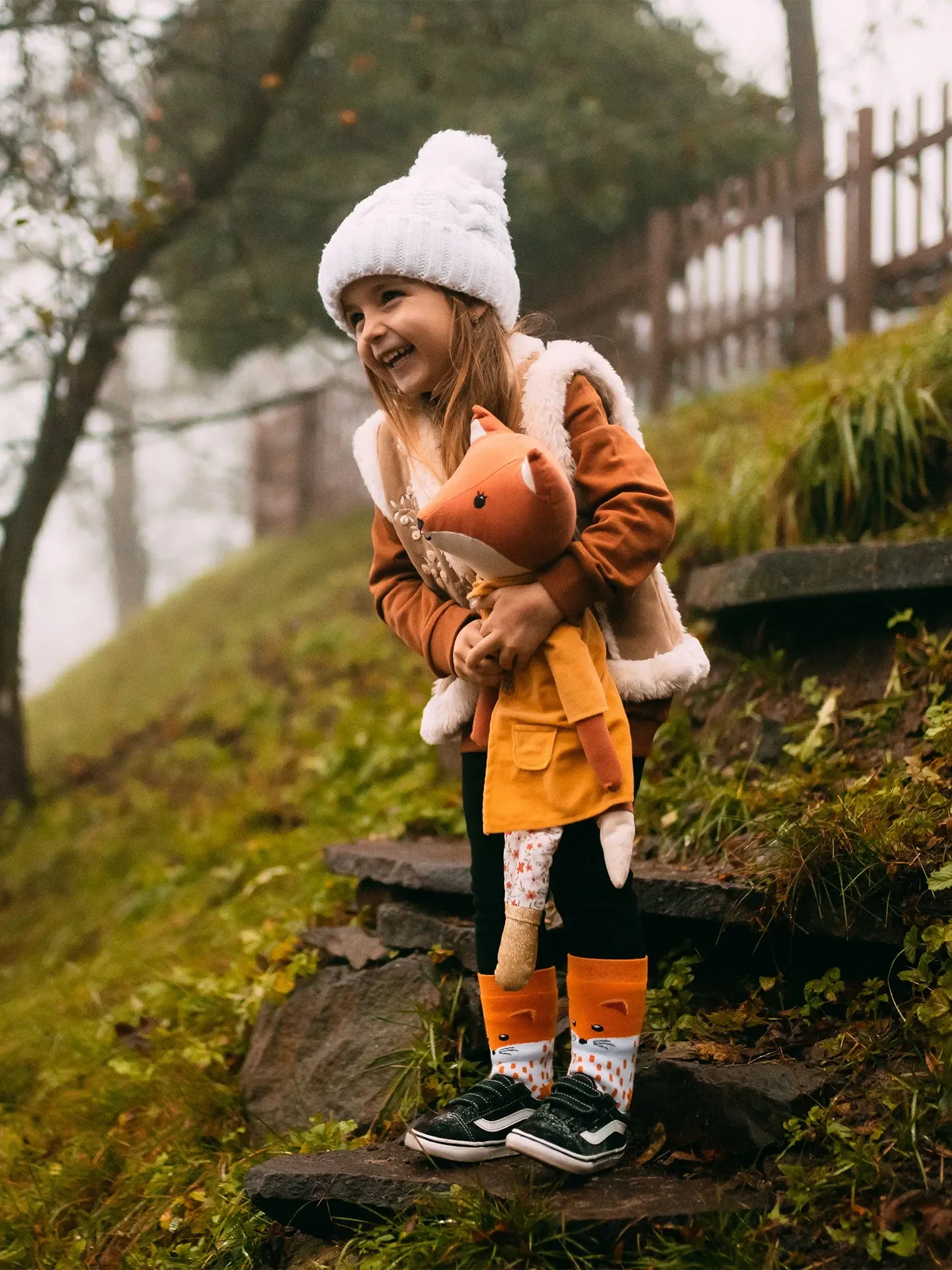 Lustige warme Socken für Kinder Flauschiger Fuchs - Image 4