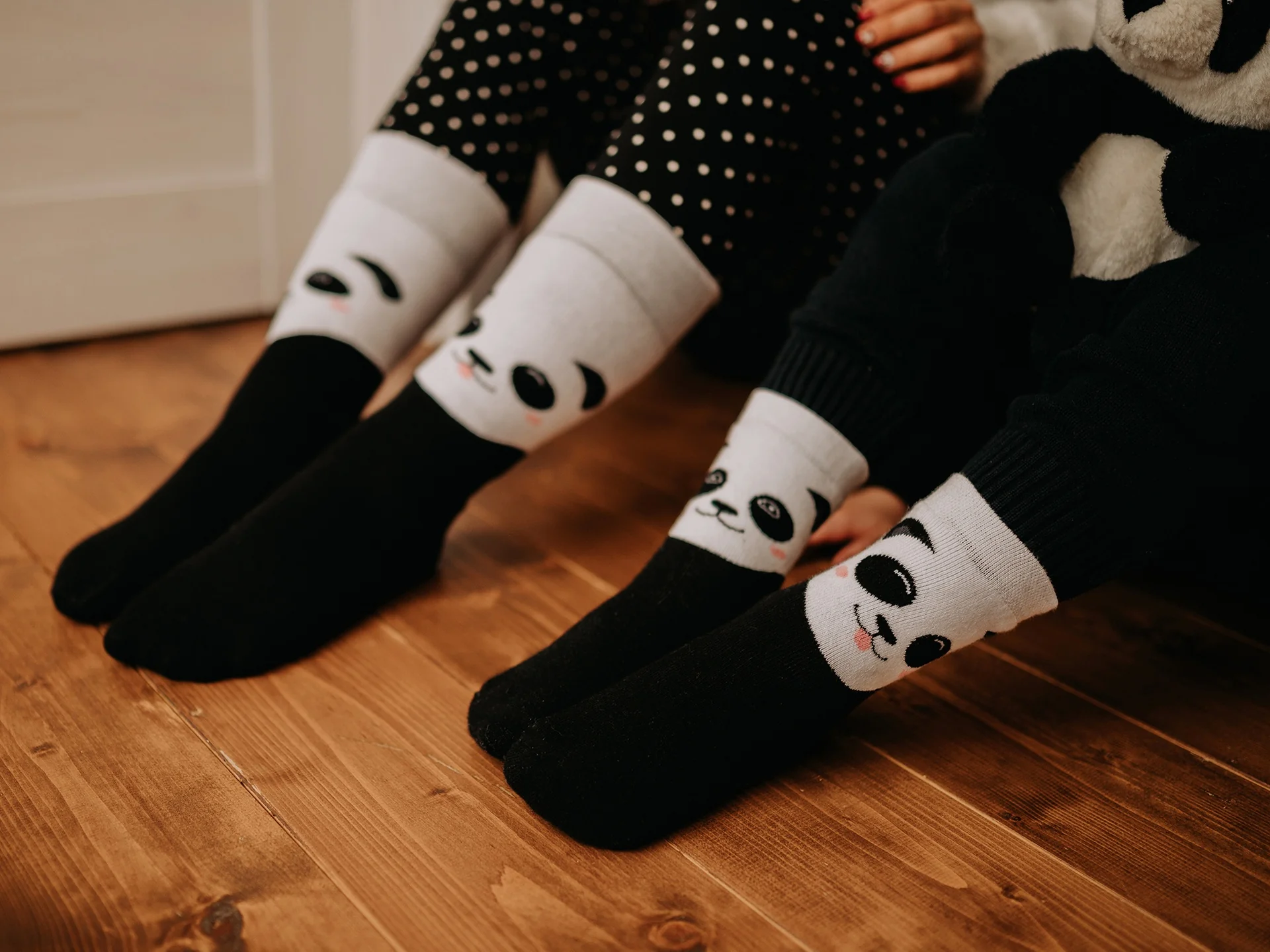 Lustige warme Socken für Kinder Glücklicher Panda - Image 2