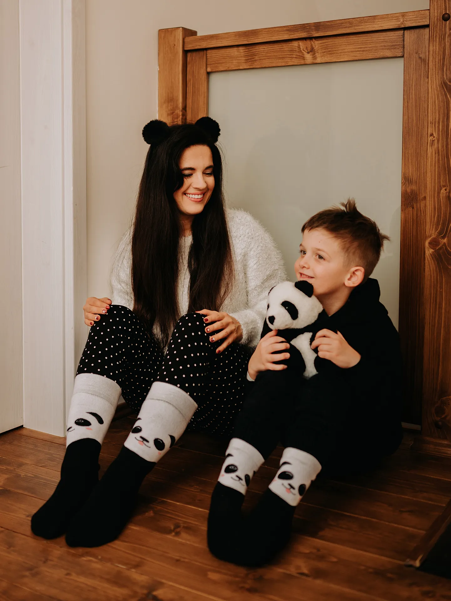 Lustige warme Socken für Kinder Glücklicher Panda - Image 4