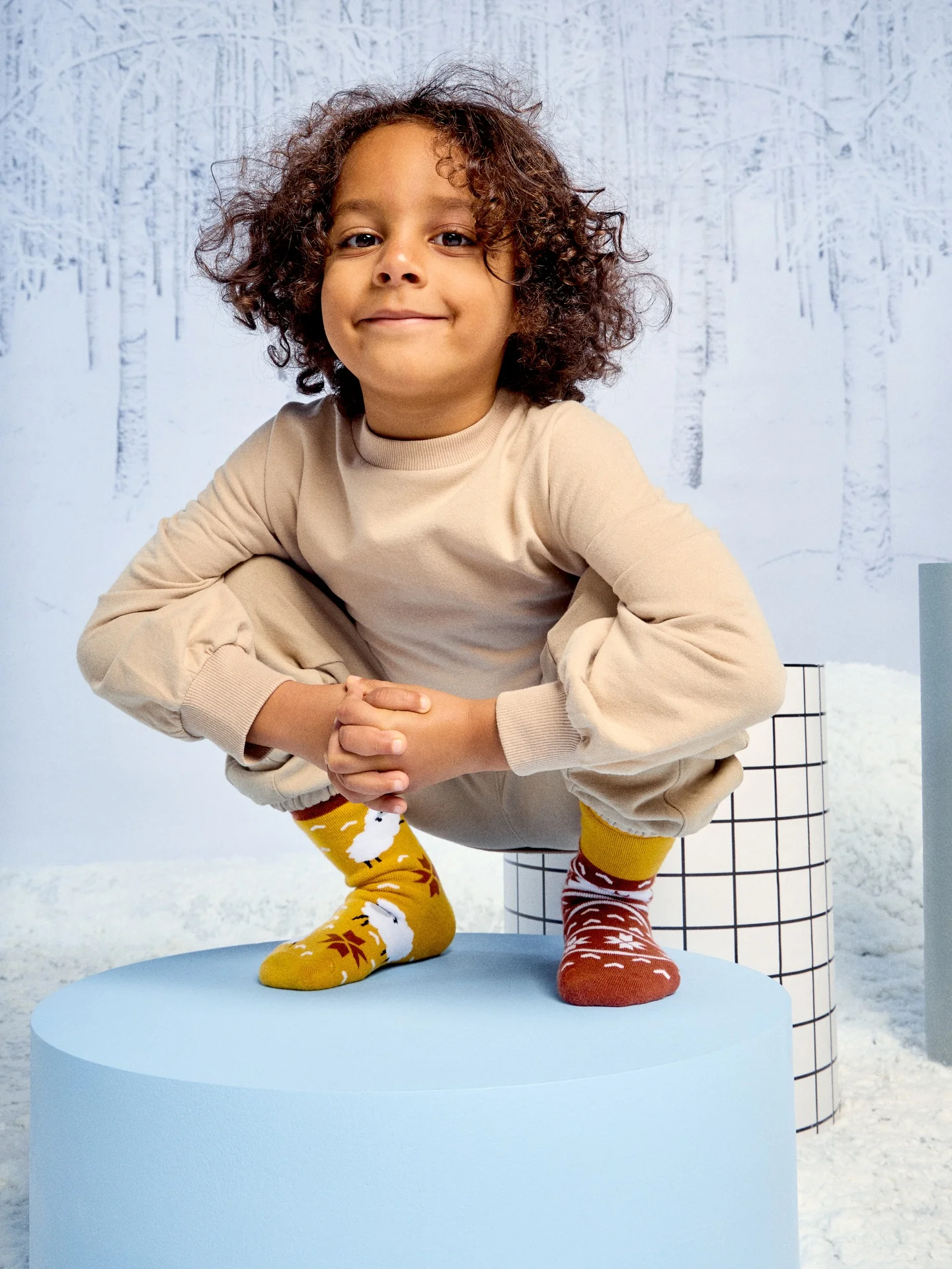 Lustige warme Socken für Kinder Schaf im Pullover - Image 5