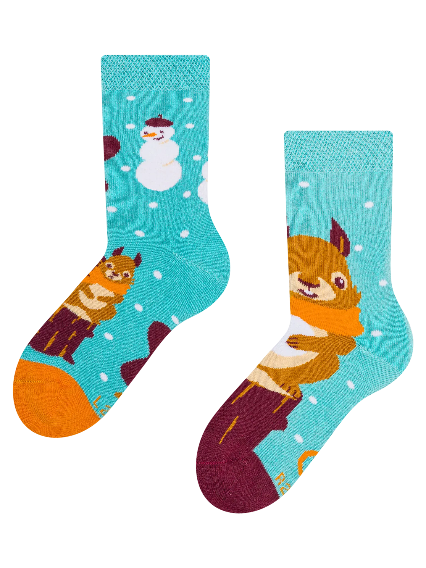 Lustige warme Socken für Kinder Wintereichhörnchen