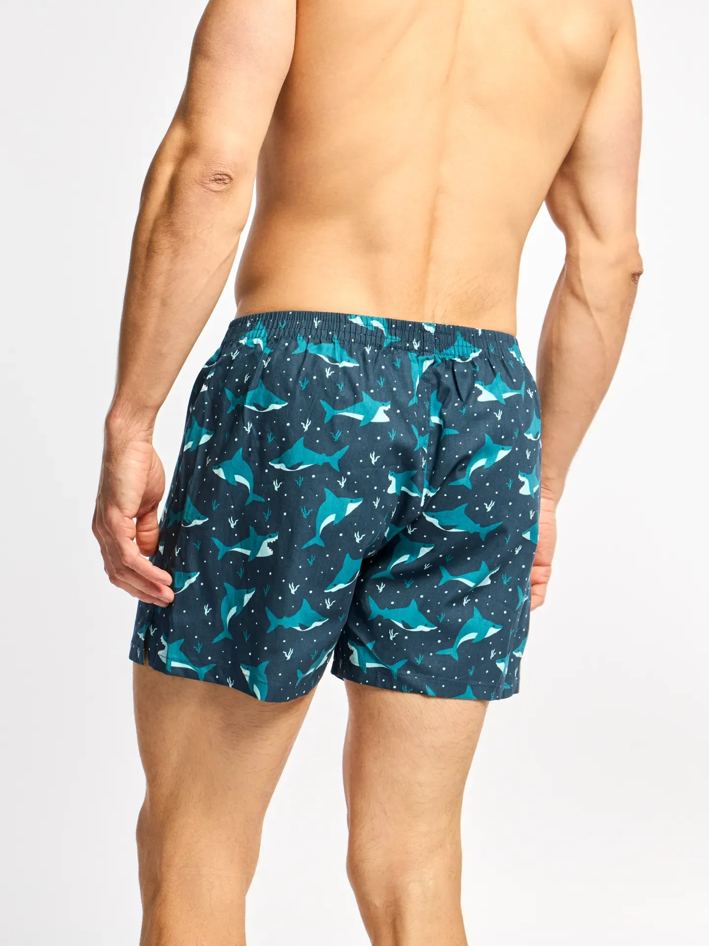 Lustige Shorts für Männer Blauer Hai - Image 2