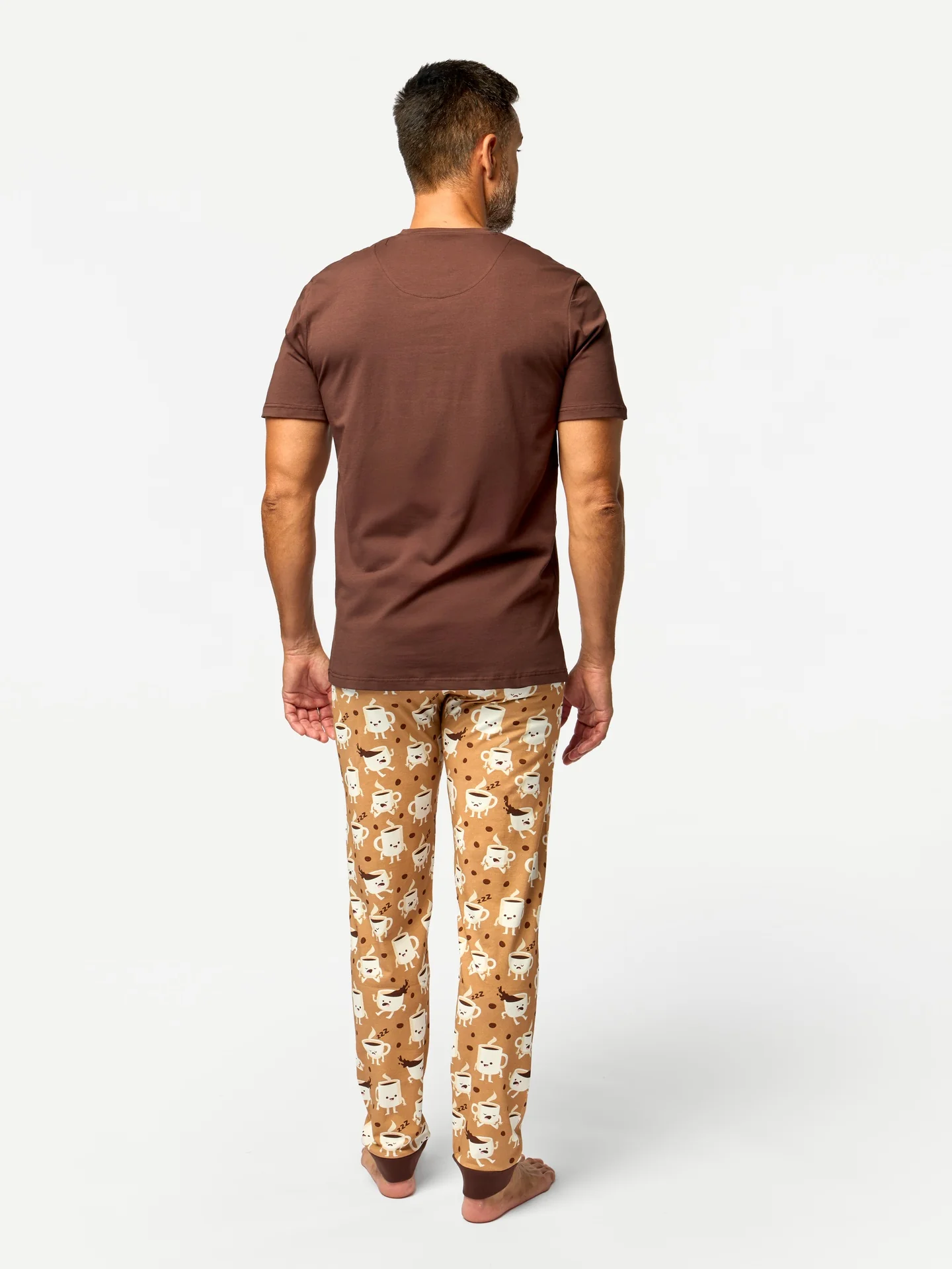 Lustiger Pyjama für Männer Schläfriger Kaffee - Image 5
