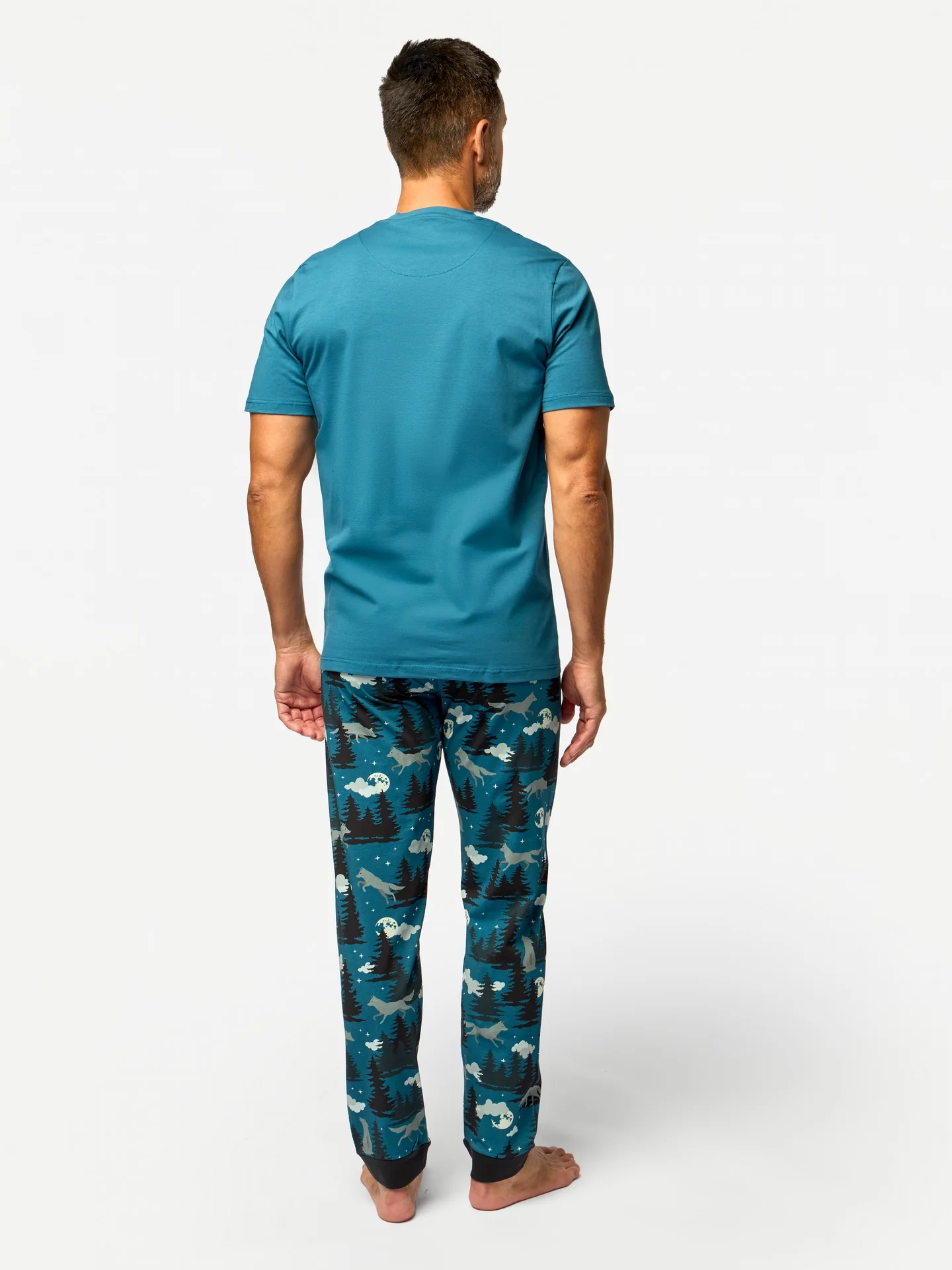 Lustiger Pyjama für Männer Wolf und Mond - Image 2