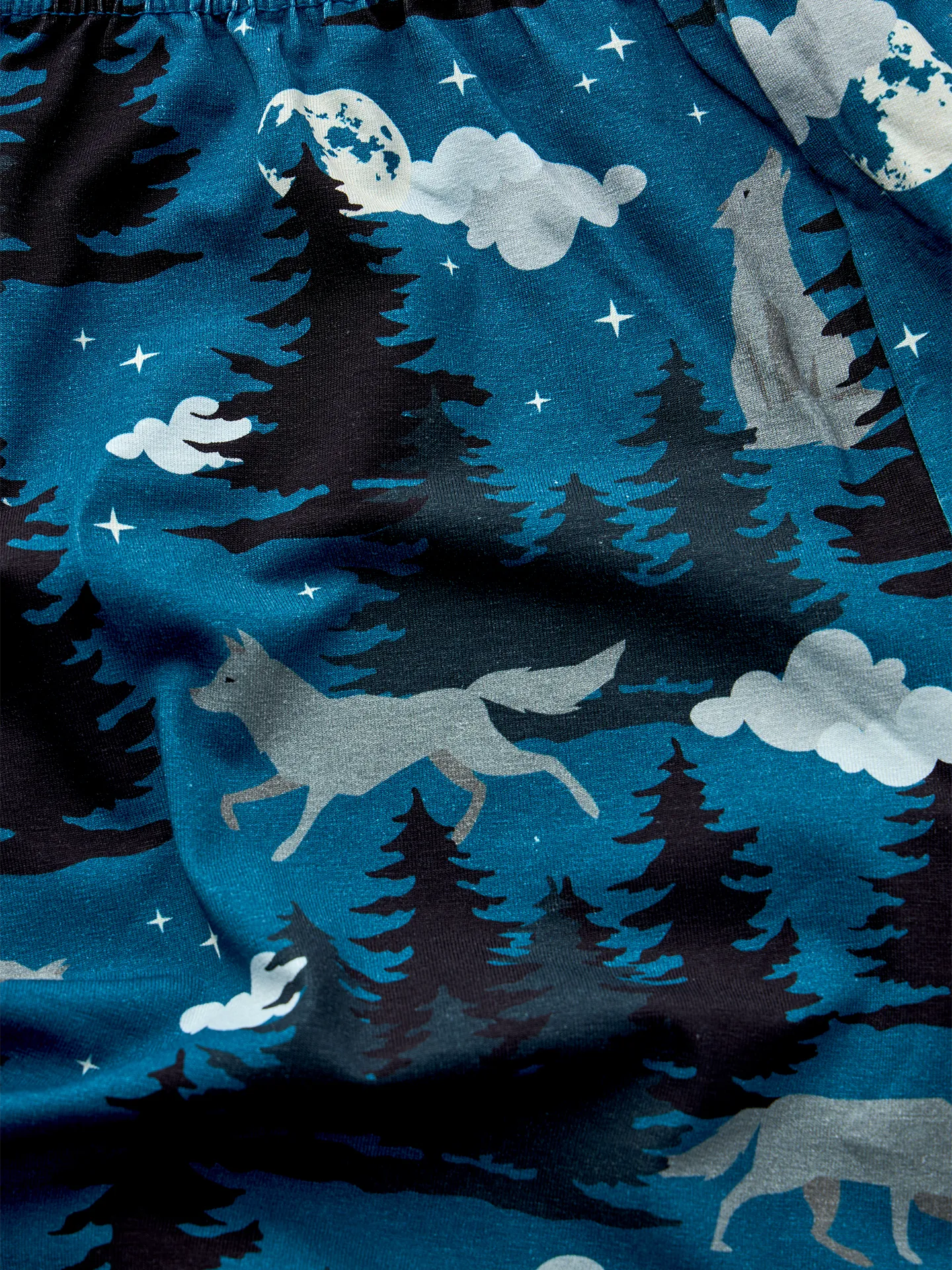 Lustiger Pyjama für Männer Wolf und Mond - Image 3