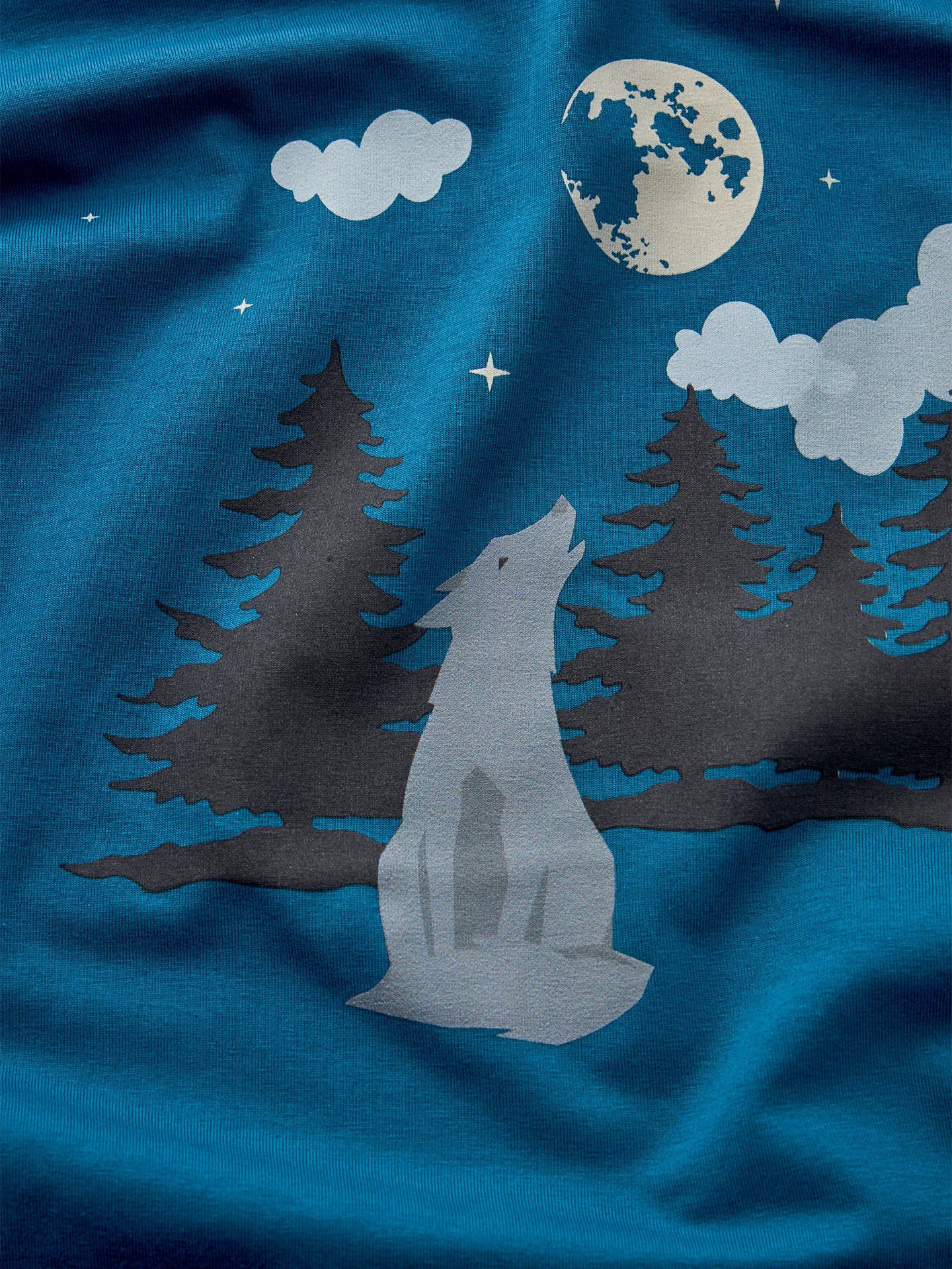Lustiger Pyjama für Männer Wolf und Mond - Image 4