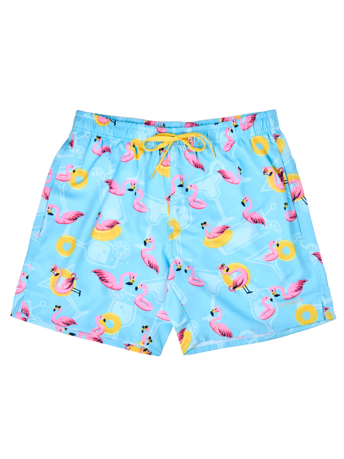 Lustige Badeshorts für Männer Flamingo im Urlaub