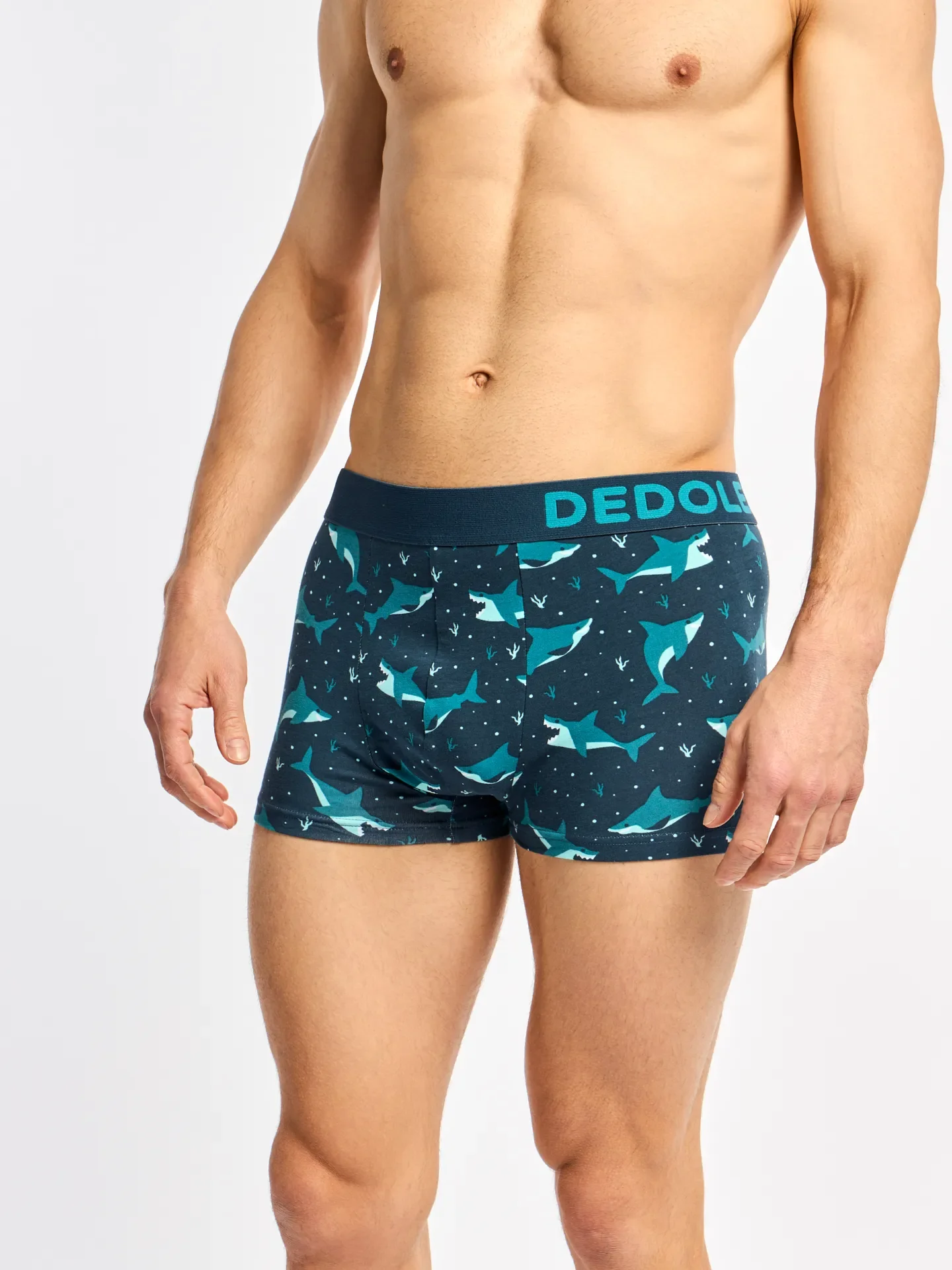 Gekürzte Boxershorts für Männer Blauer Hai - Image 3