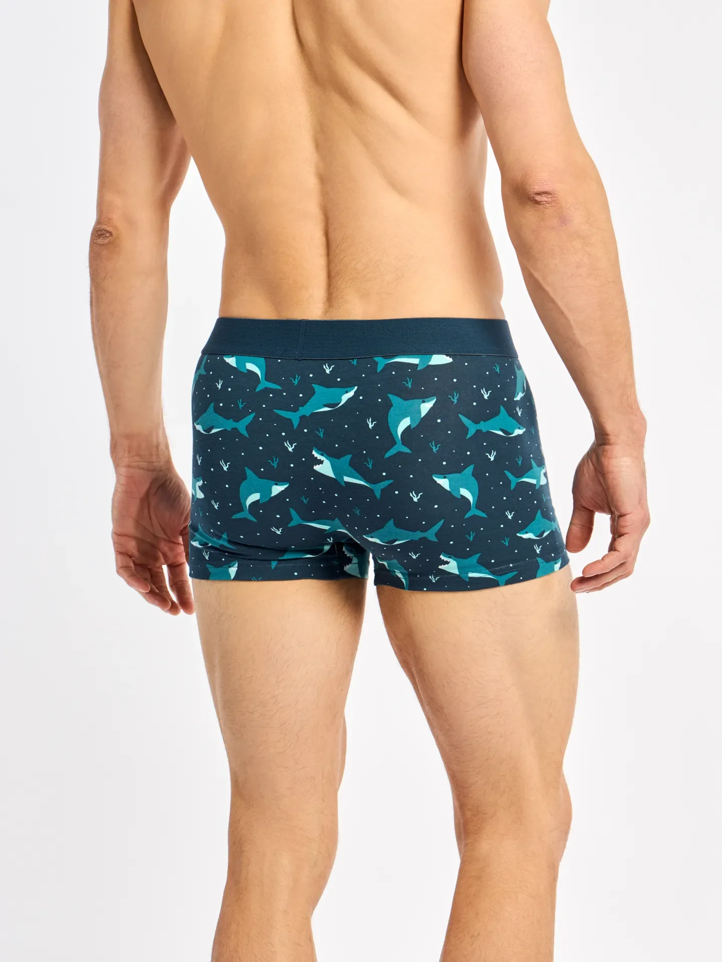 Gekürzte Boxershorts für Männer Blauer Hai - Image 4