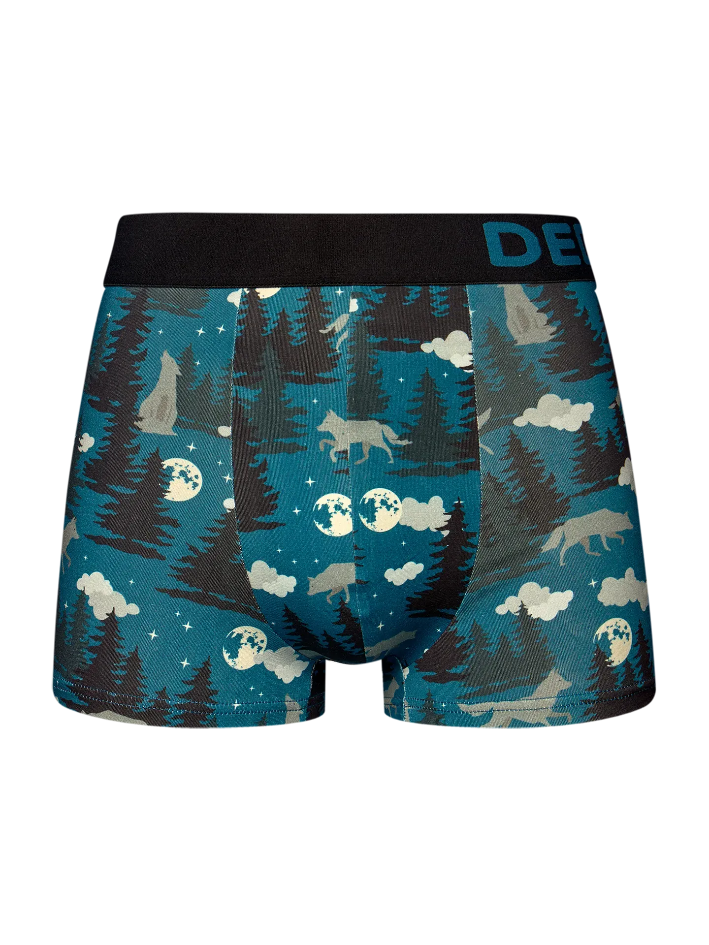 Gekürzte Boxershorts für Männer Wolf und Mond