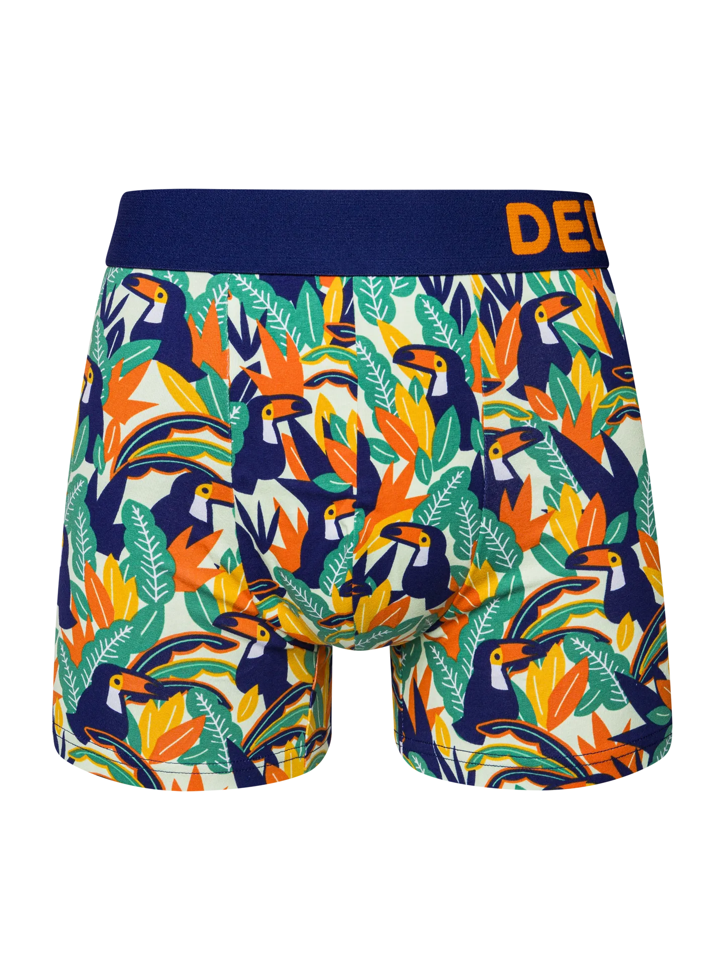 Lustige Boxershorts für Männer Tukan und Blätter
