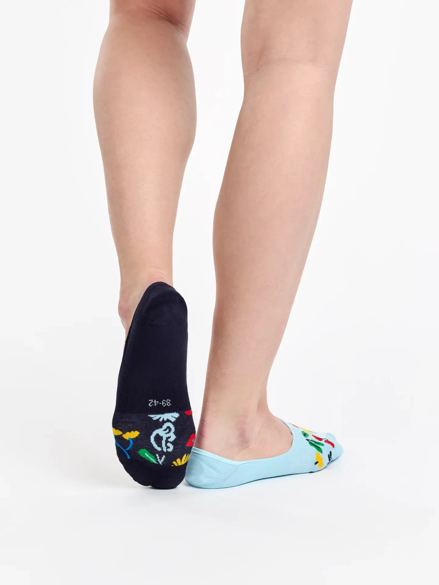 Lustige No-Show-Socken Aquarell-Blumen - Image 3