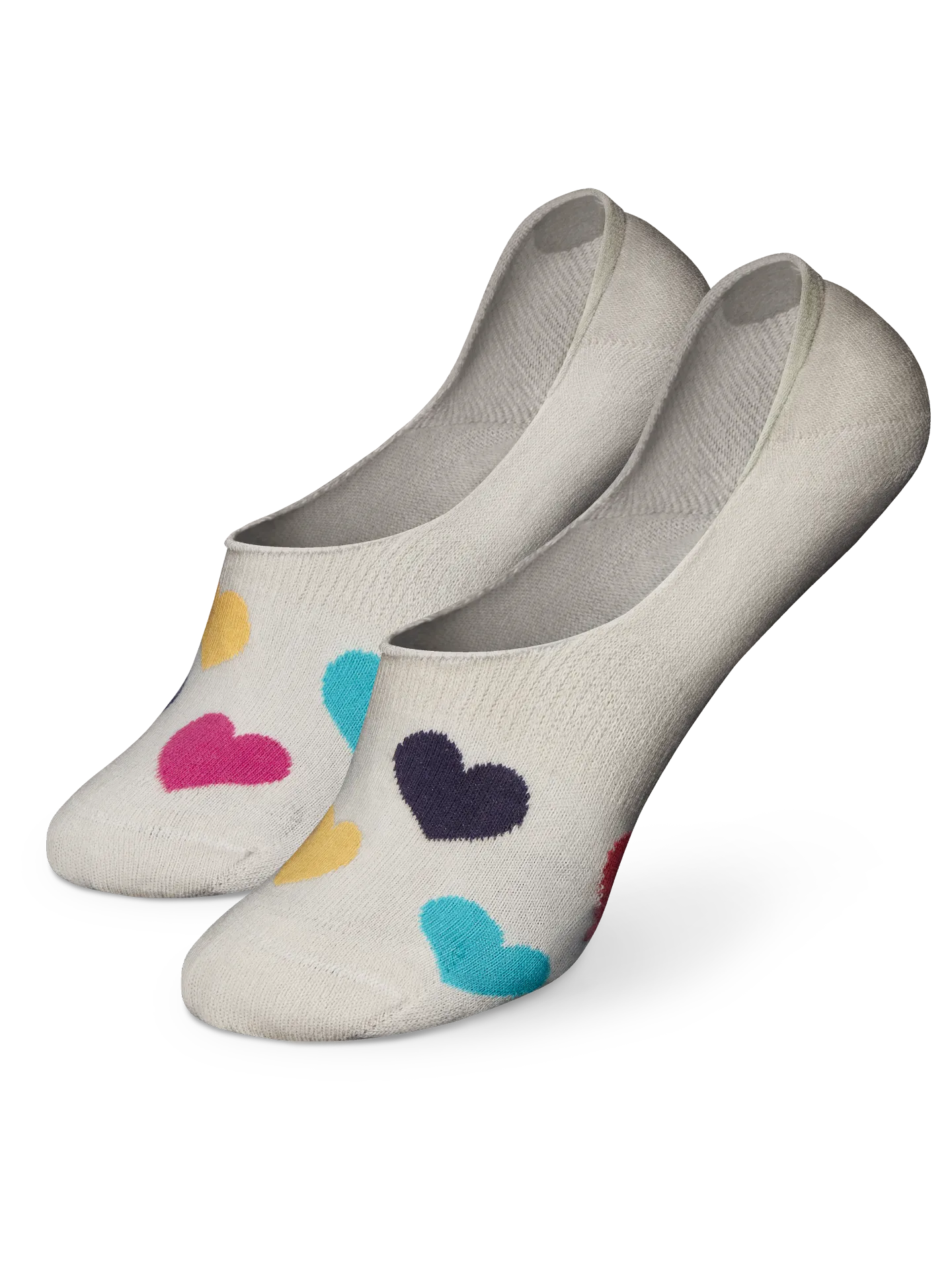 Lustige No-Show-Socken Bunte Herzen