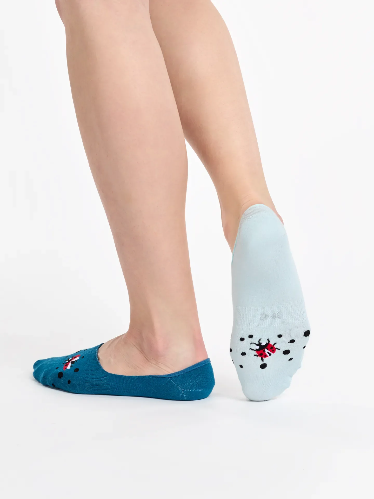 Lustige No-Show-Socken Marienkäfer und Punkte - Image 3