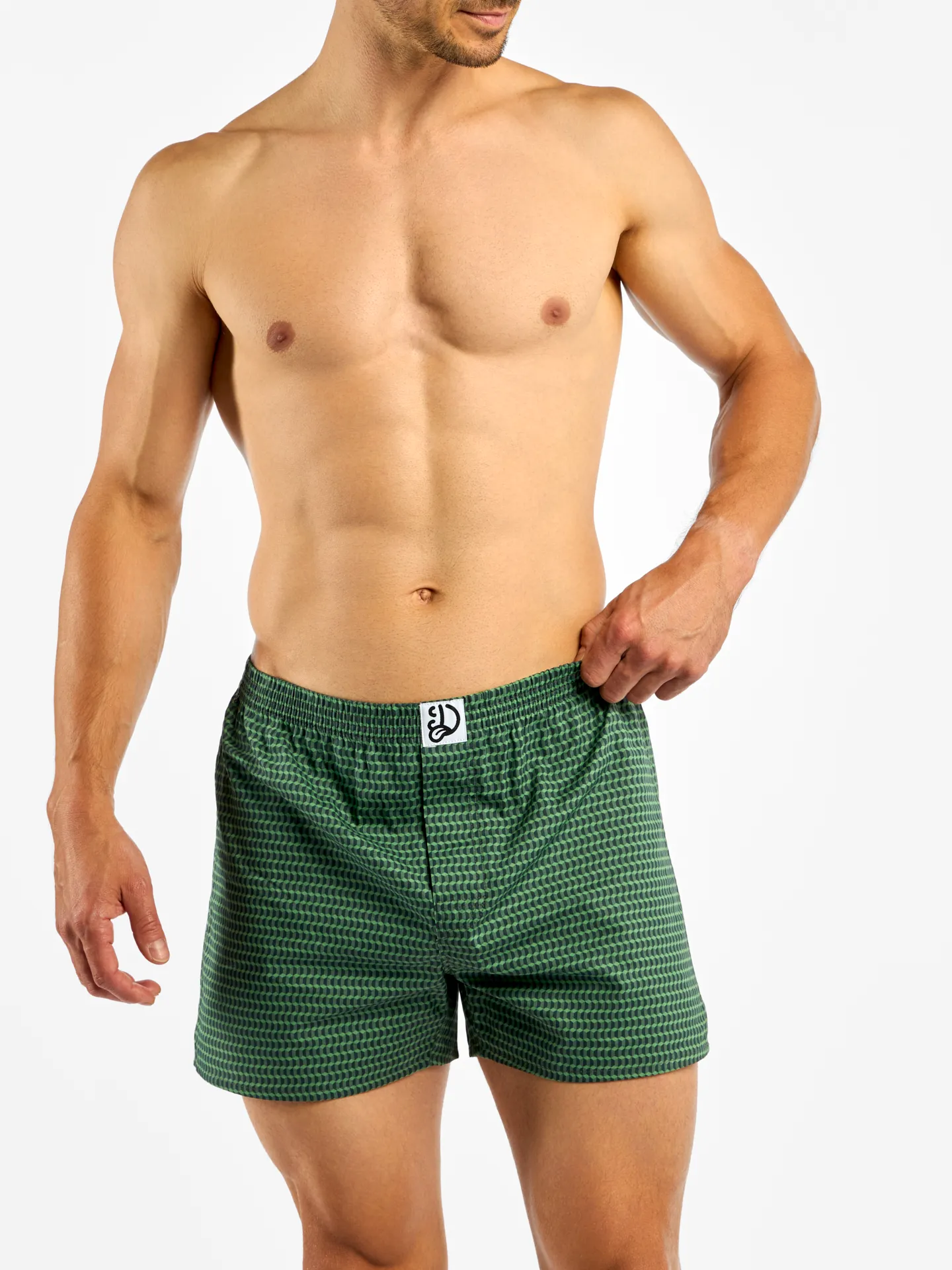 Pastellgrün gemusterte Shorts für Männer - Image 4