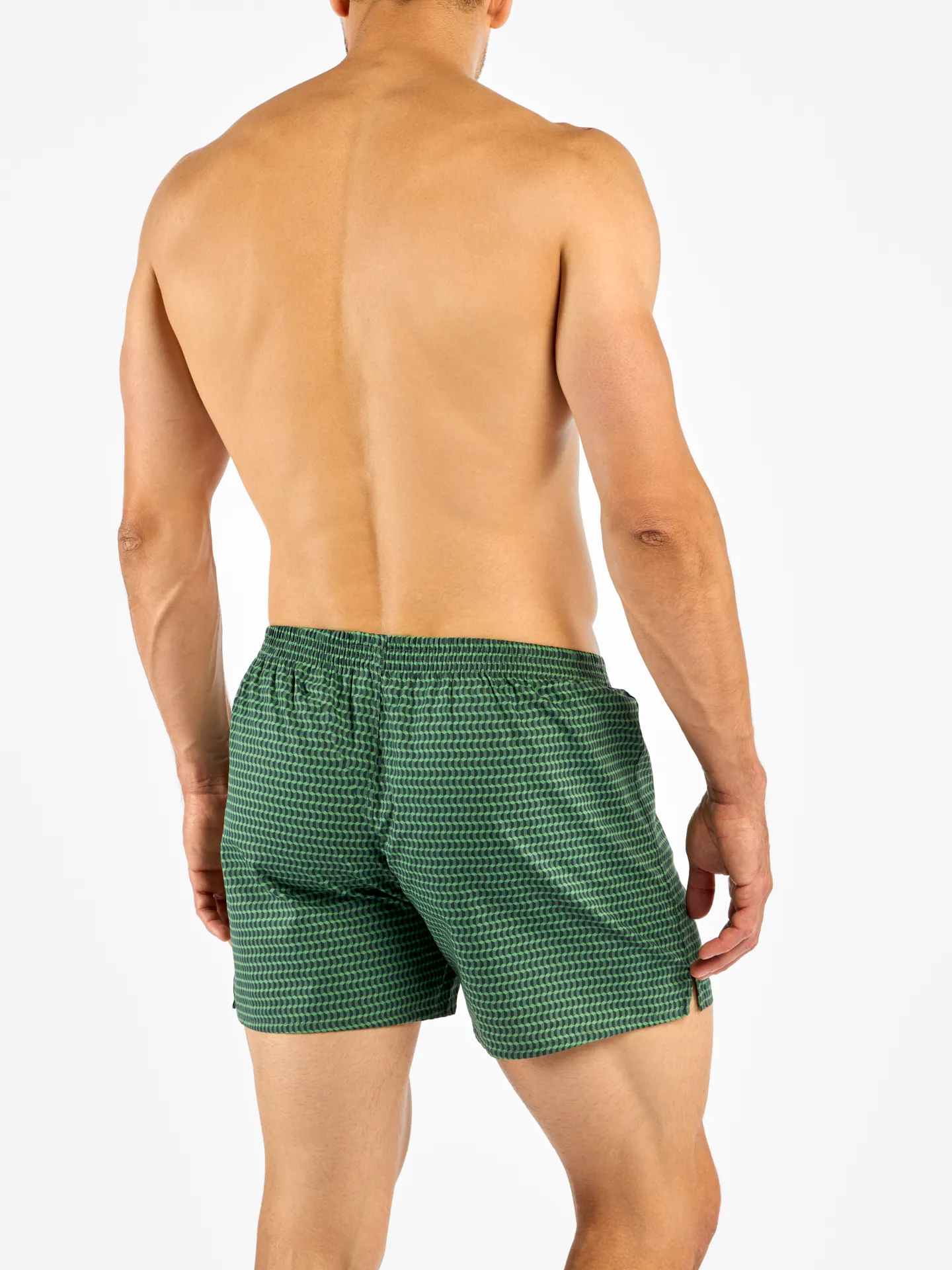 Pastellgrün gemusterte Shorts für Männer - Image 5