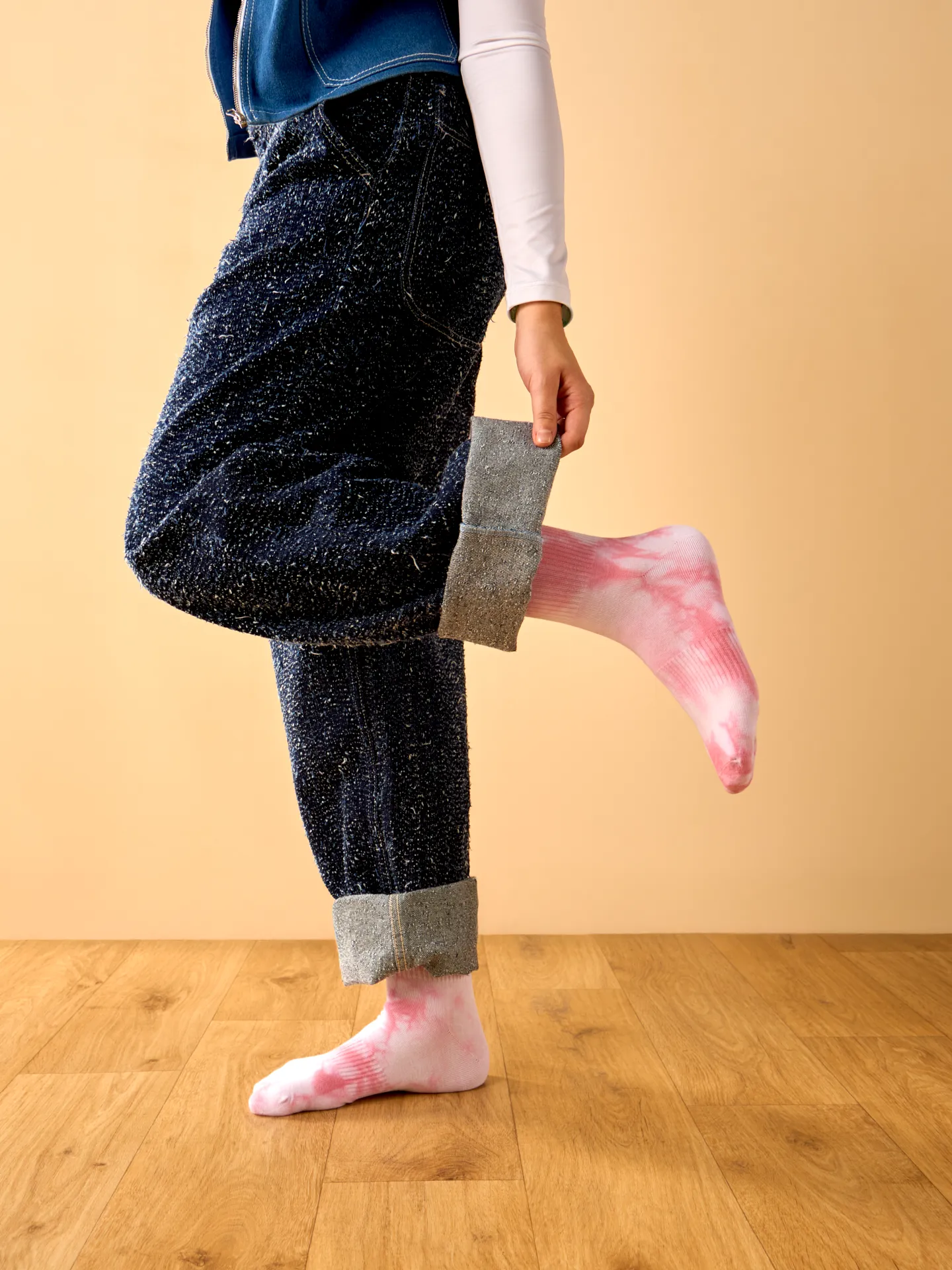Rosa Crewsocken mit Tie-Dye-Effekt - Image 2