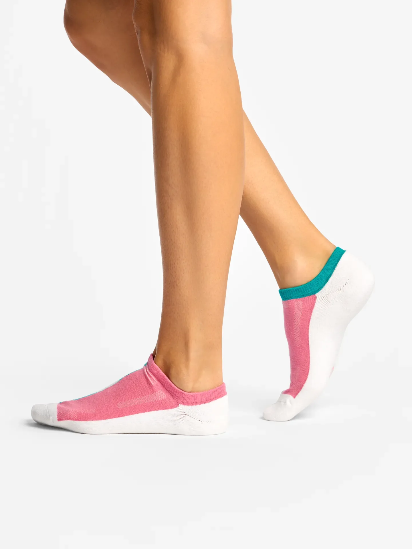 Rosa- und türkisfarbene funktionelle Sneakersocken - Image 2