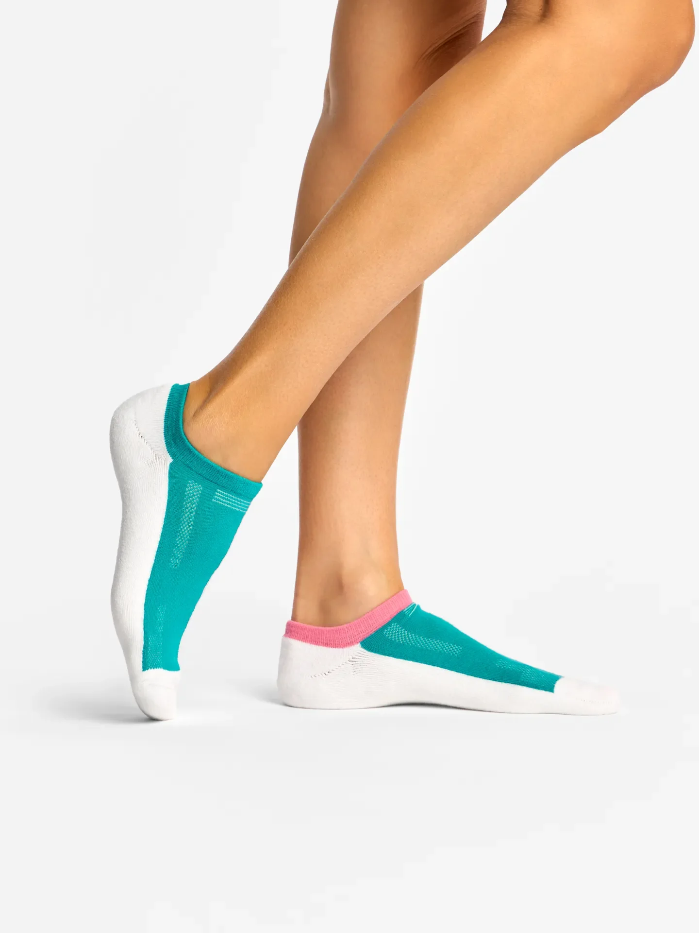 Rosa- und türkisfarbene funktionelle Sneakersocken - Image 3