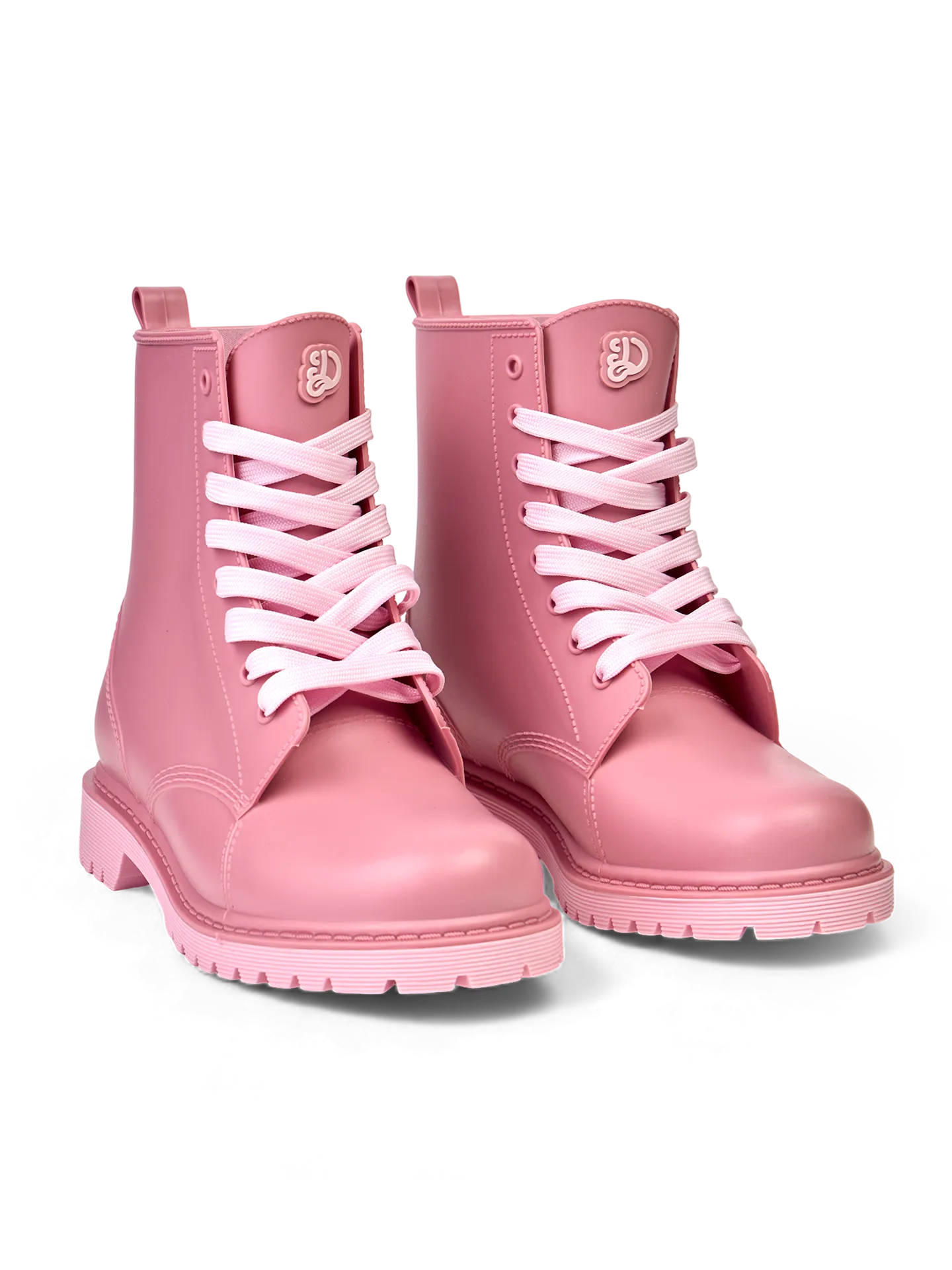 Puderrosa Regenstiefel für Frauen
