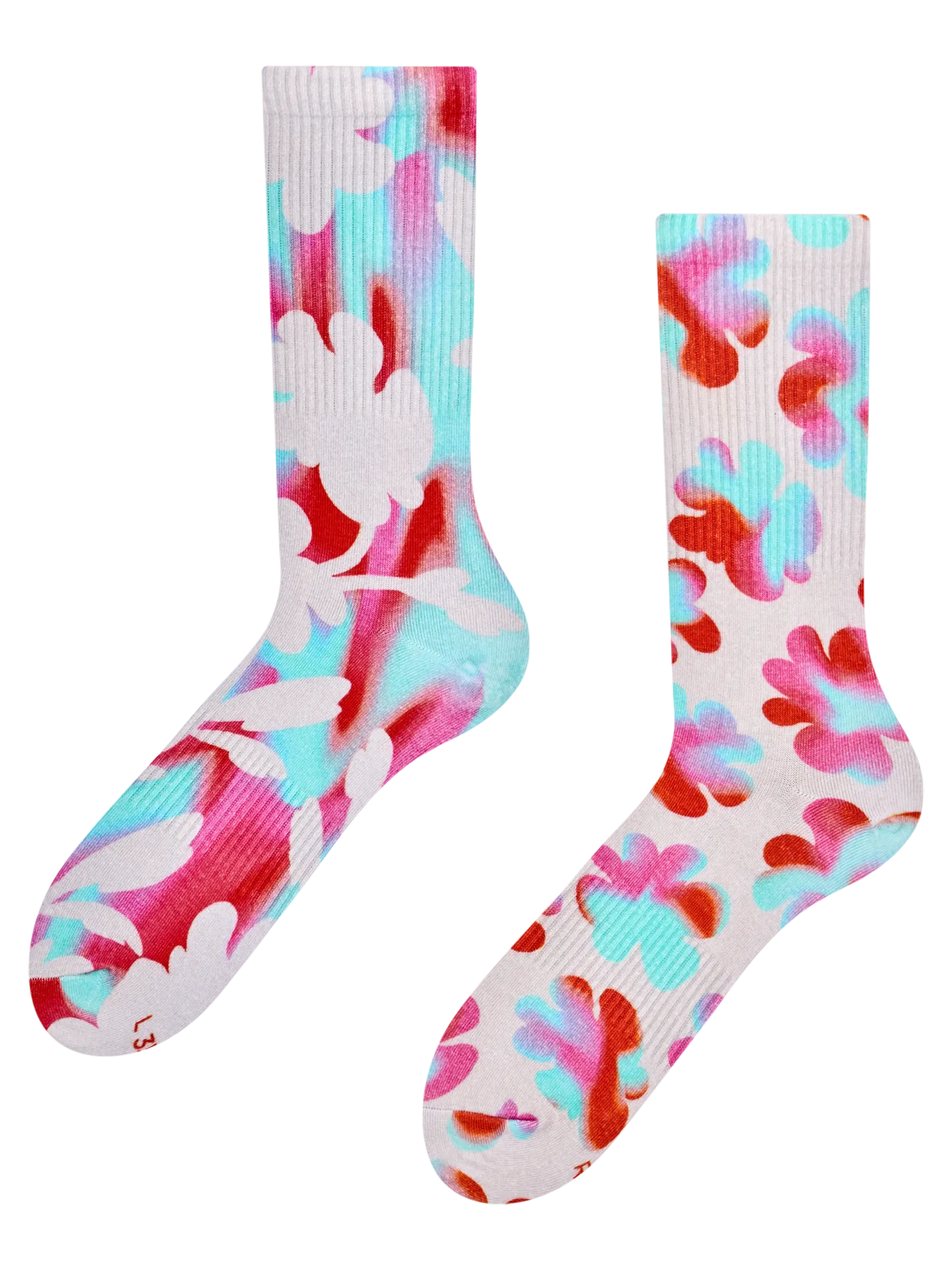 Gerippte Socken Funky Blumen