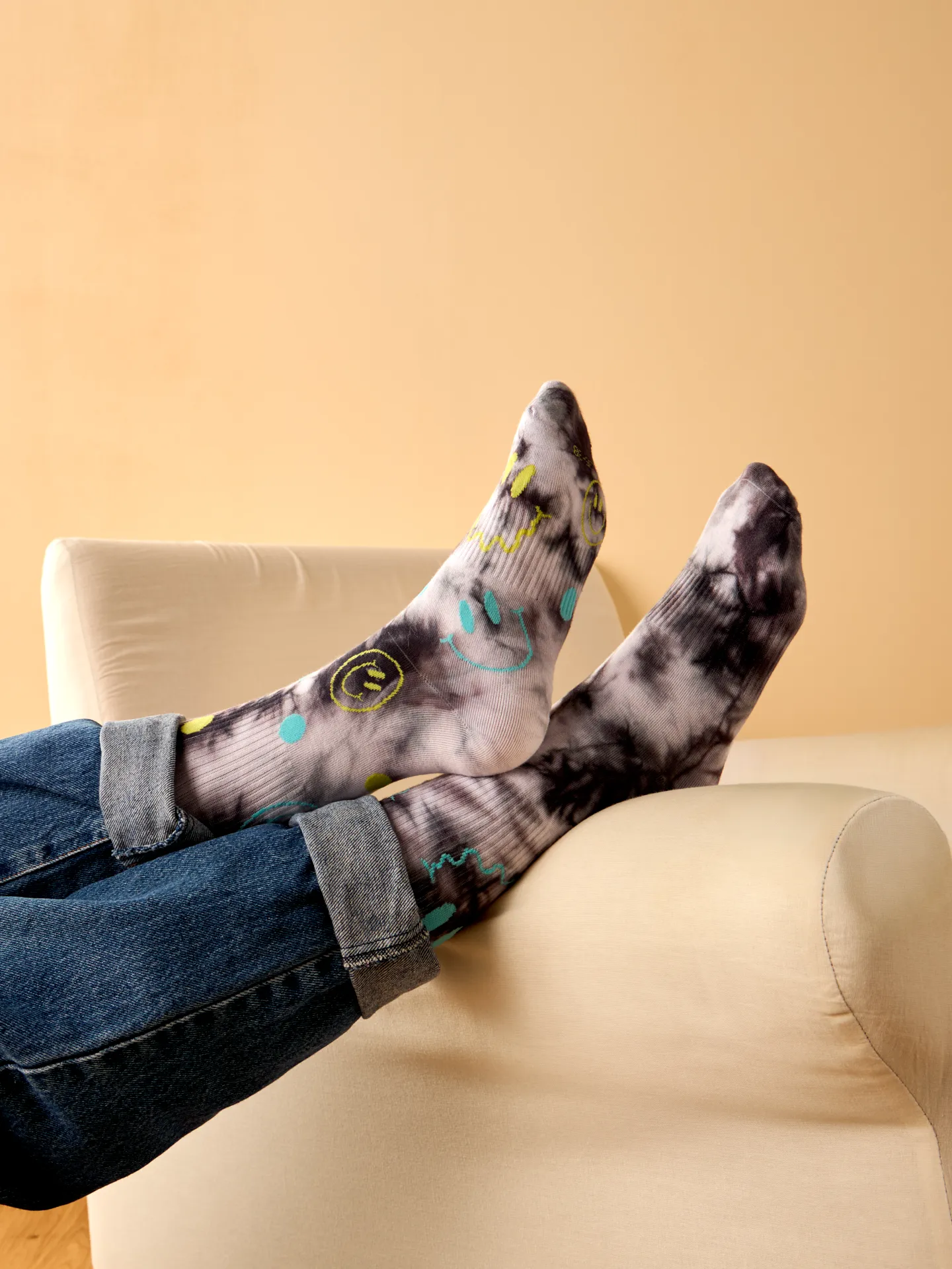 Gerippte Socken Strahlende Smileys - Image 3