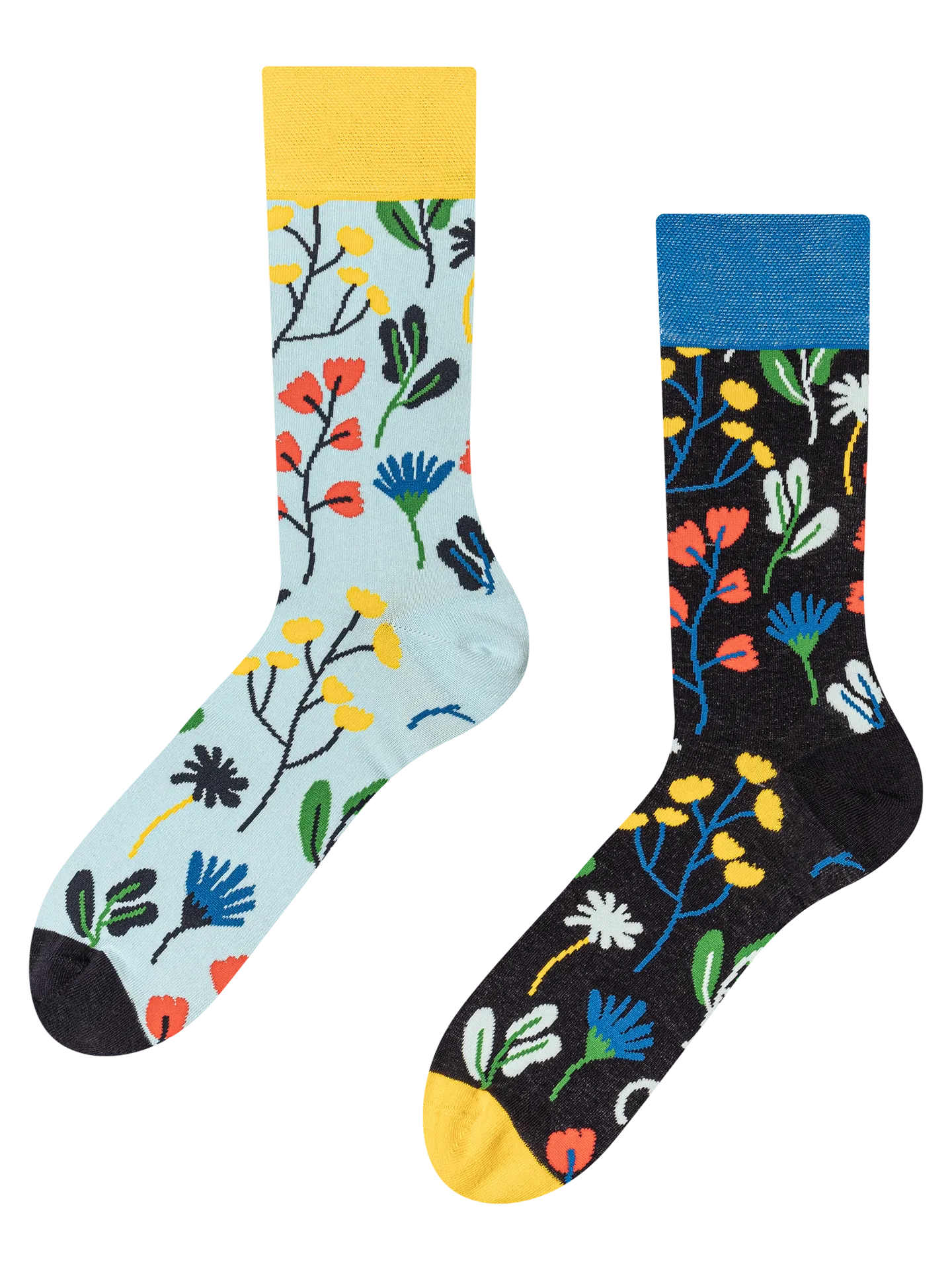 Lustige Socken Aquarell-Blumen