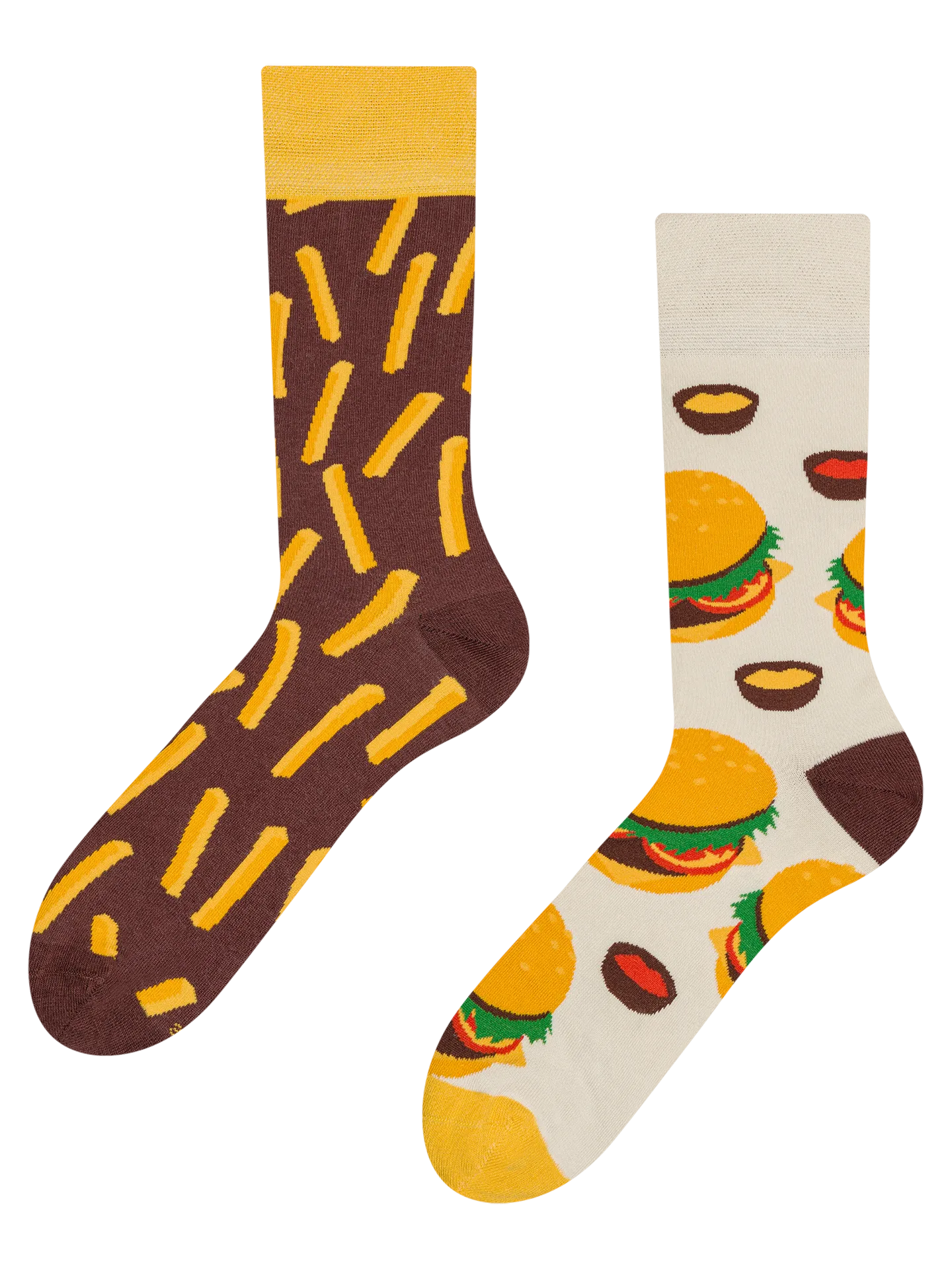 Lustige Socken Burger und Pommes Frites