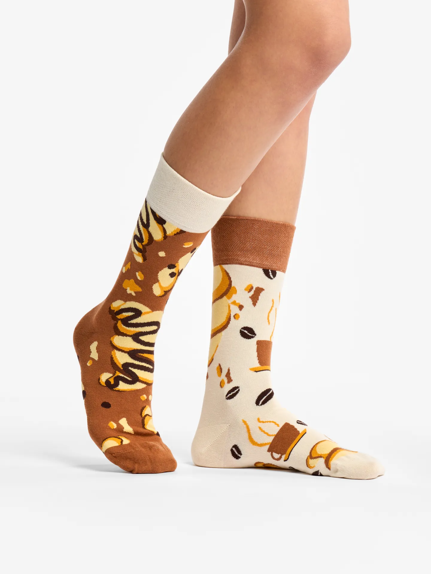 Lustige Socken Croissant und Kaffee - Image 3