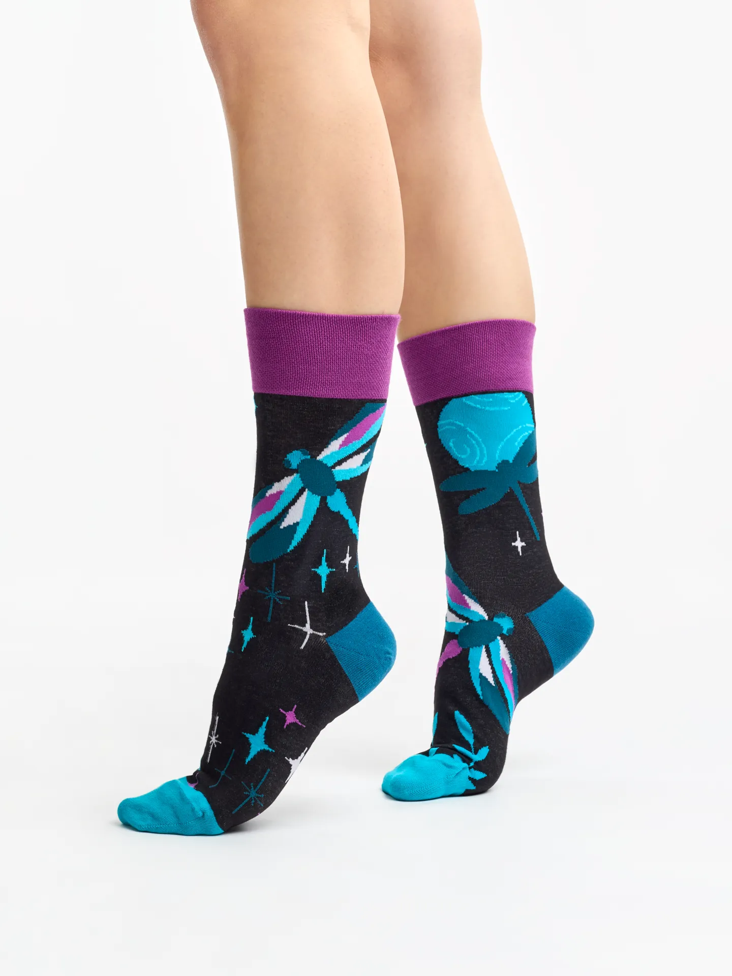 Lustige Socken Libellen in der Nacht - Image 2