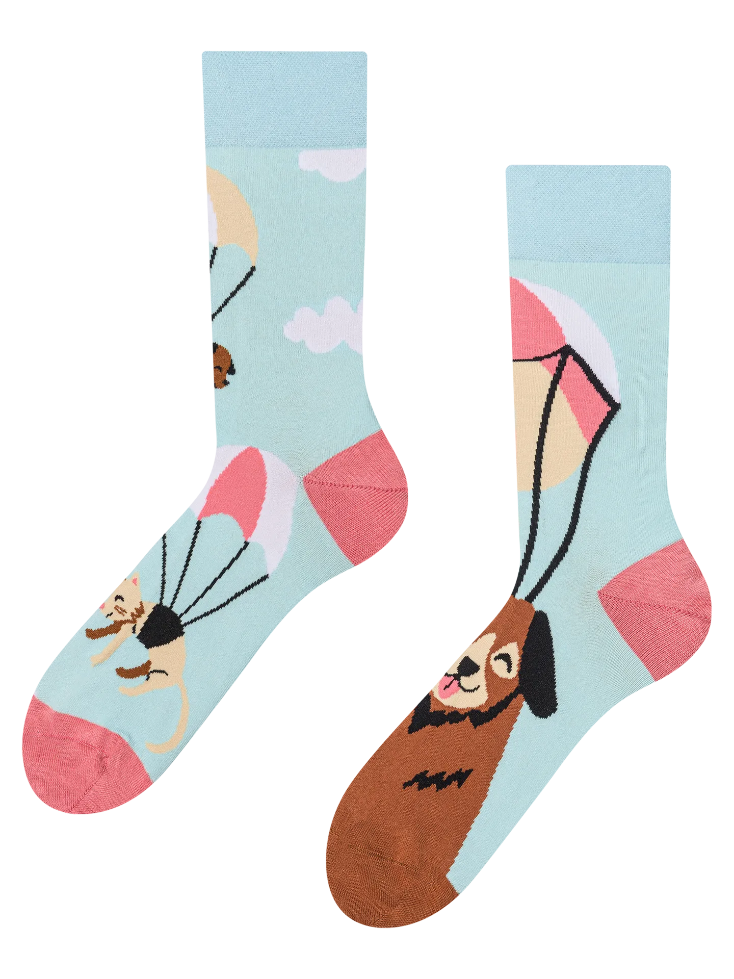 Lustige Socken Fliegende Katzen und Hunde