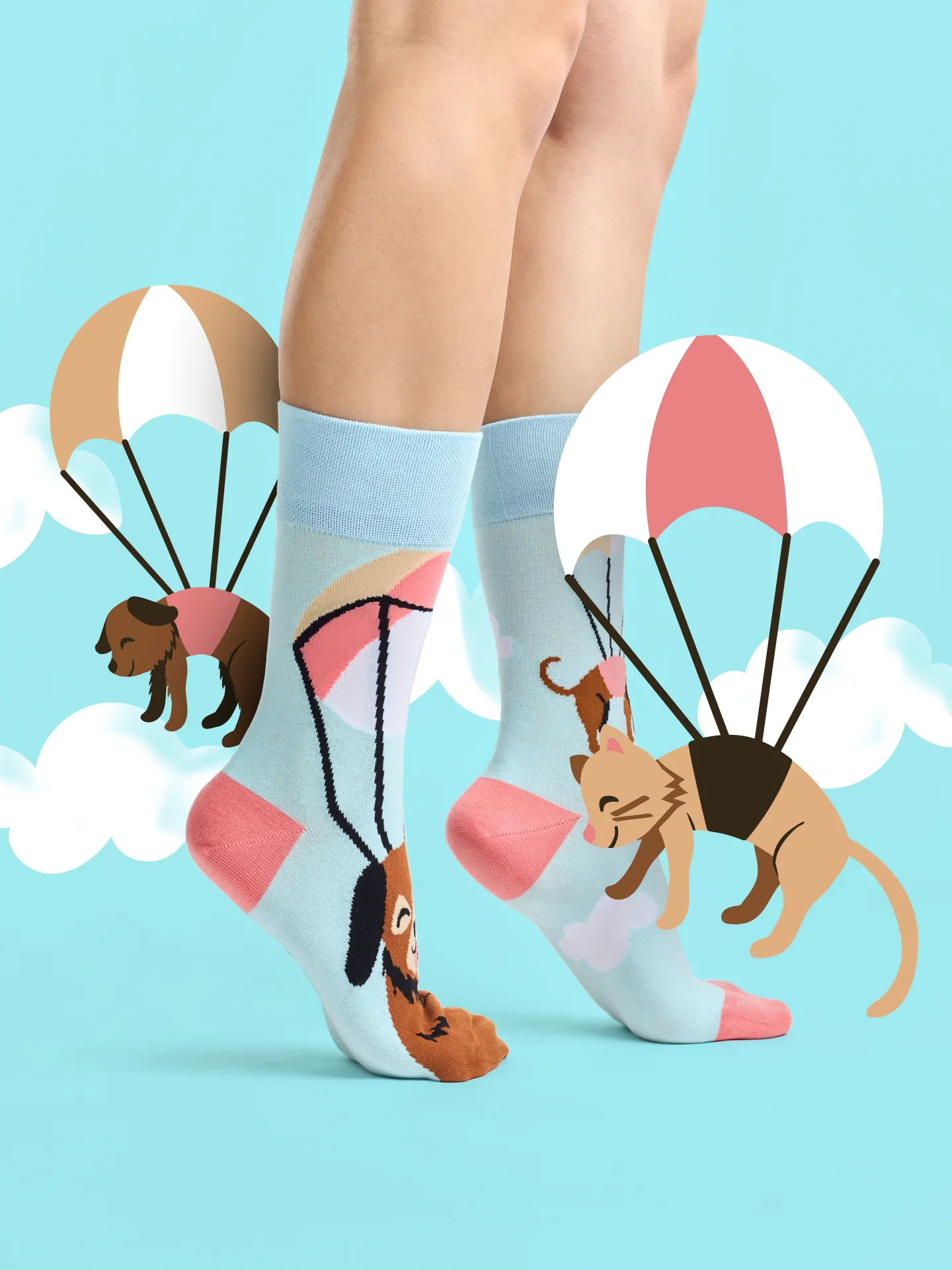 Lustige Socken Fliegende Katzen und Hunde - Image 4