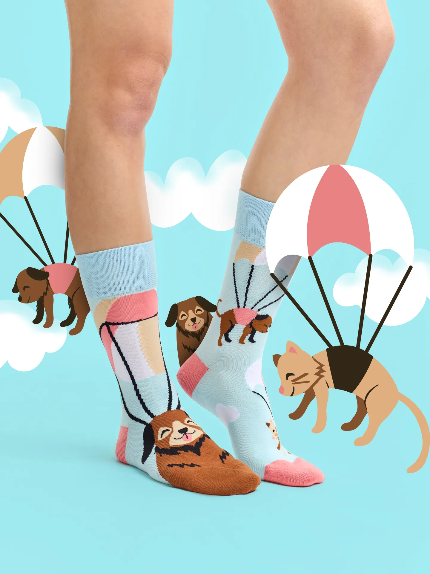 Lustige Socken Fliegende Katzen und Hunde - Image 5