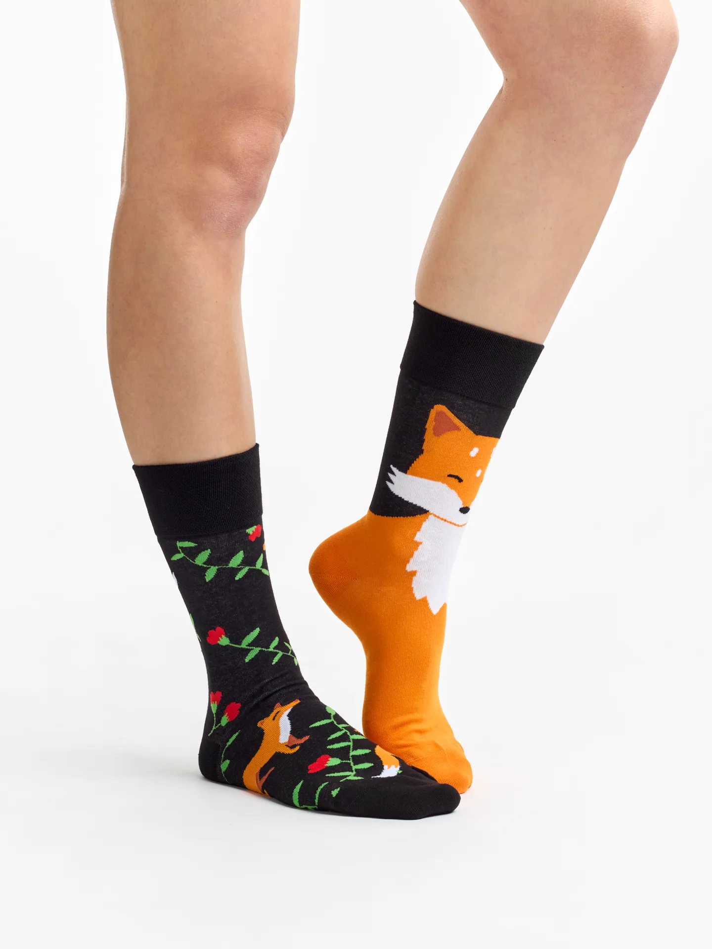 Lustige Socken Fuchs und Blüten - Image 2