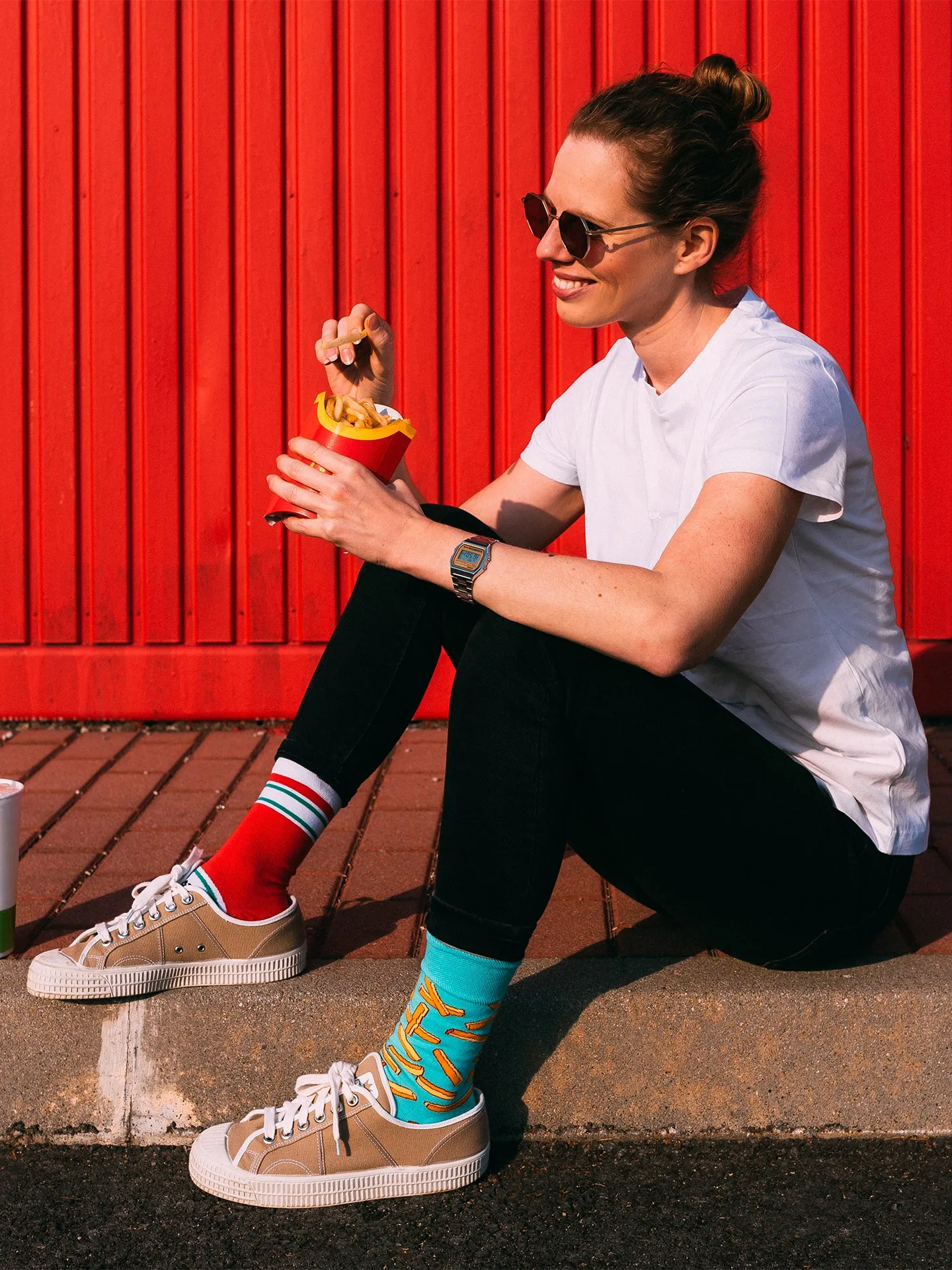 Lustige Socken Pommes mit Ketchup - Image 4