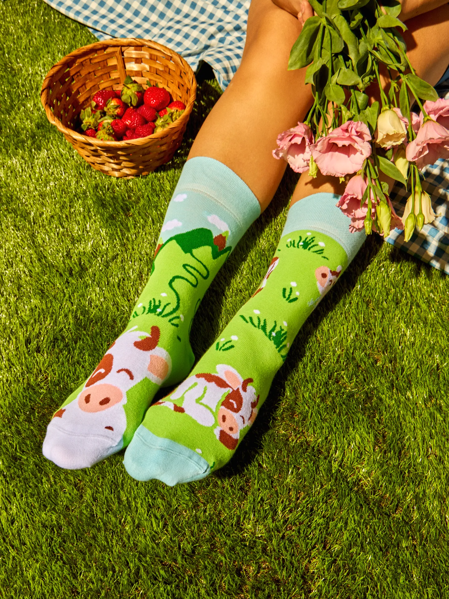 Lustige Socken Fröhliche Kuh - Image 2