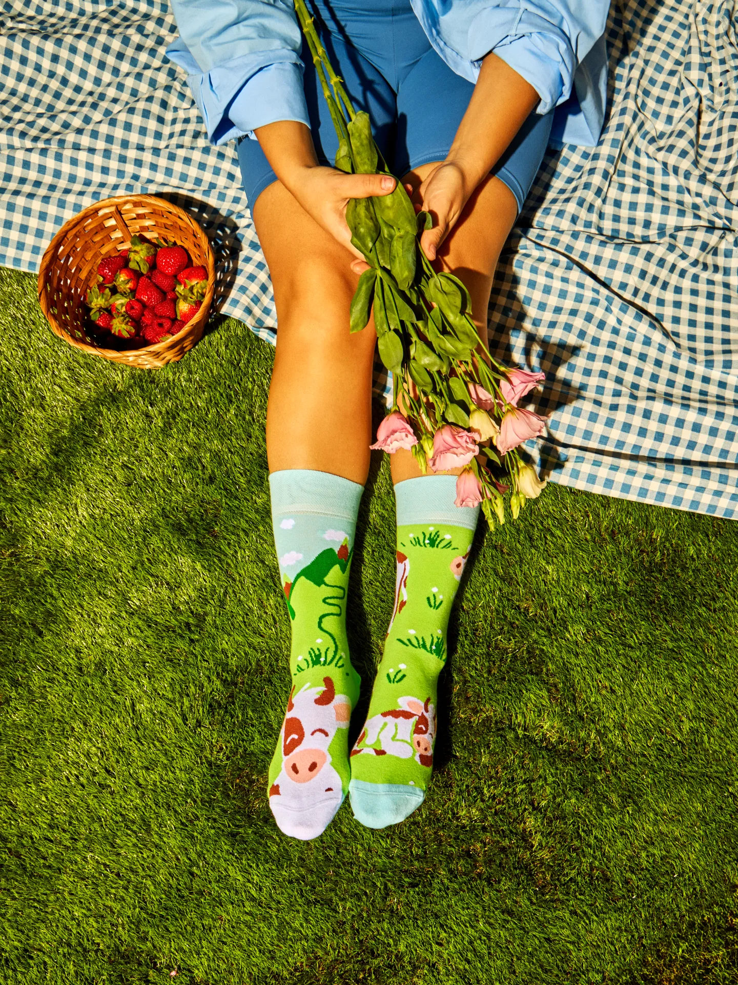 Lustige Socken Fröhliche Kuh - Image 3
