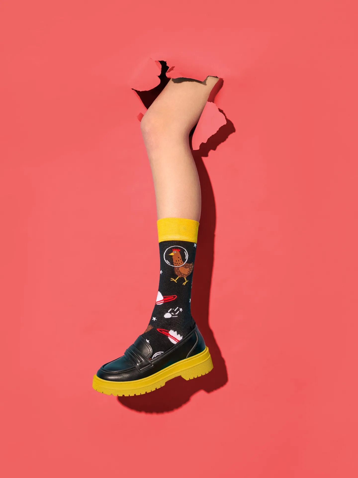 Lustige Socken Hühner-Astronaut - Image 5