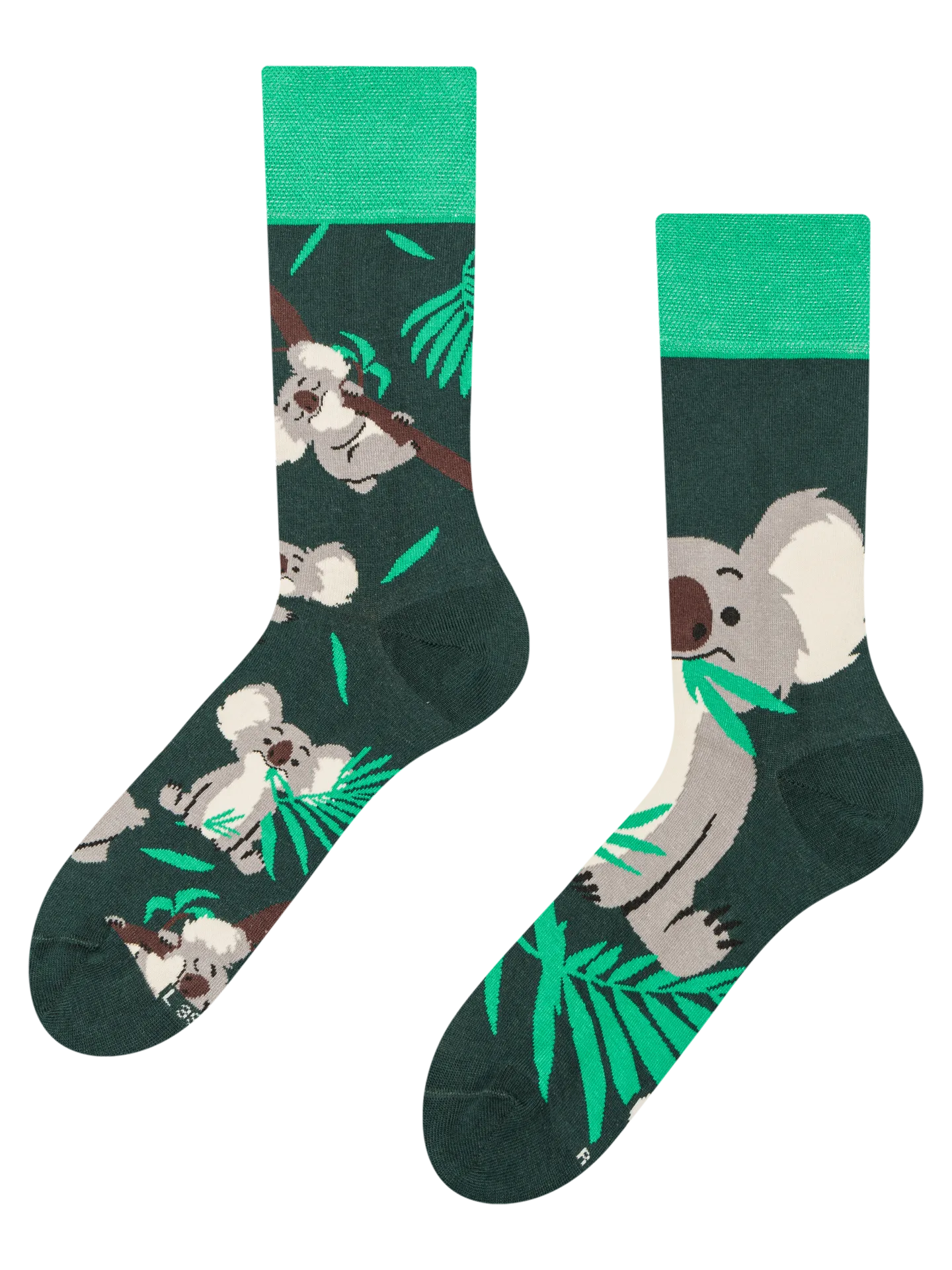 Lustige Socken Koala und Blätter