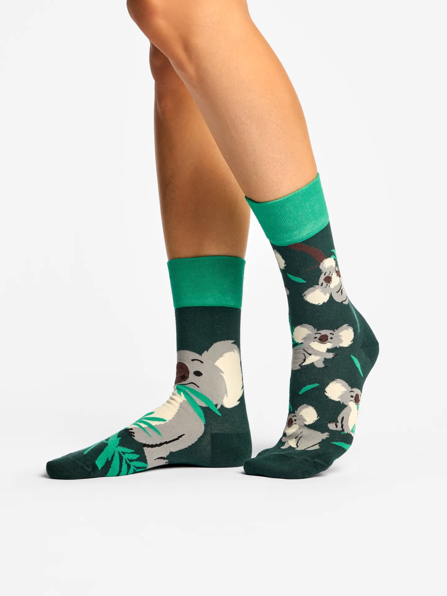 Lustige Socken Koala und Blätter - Image 2