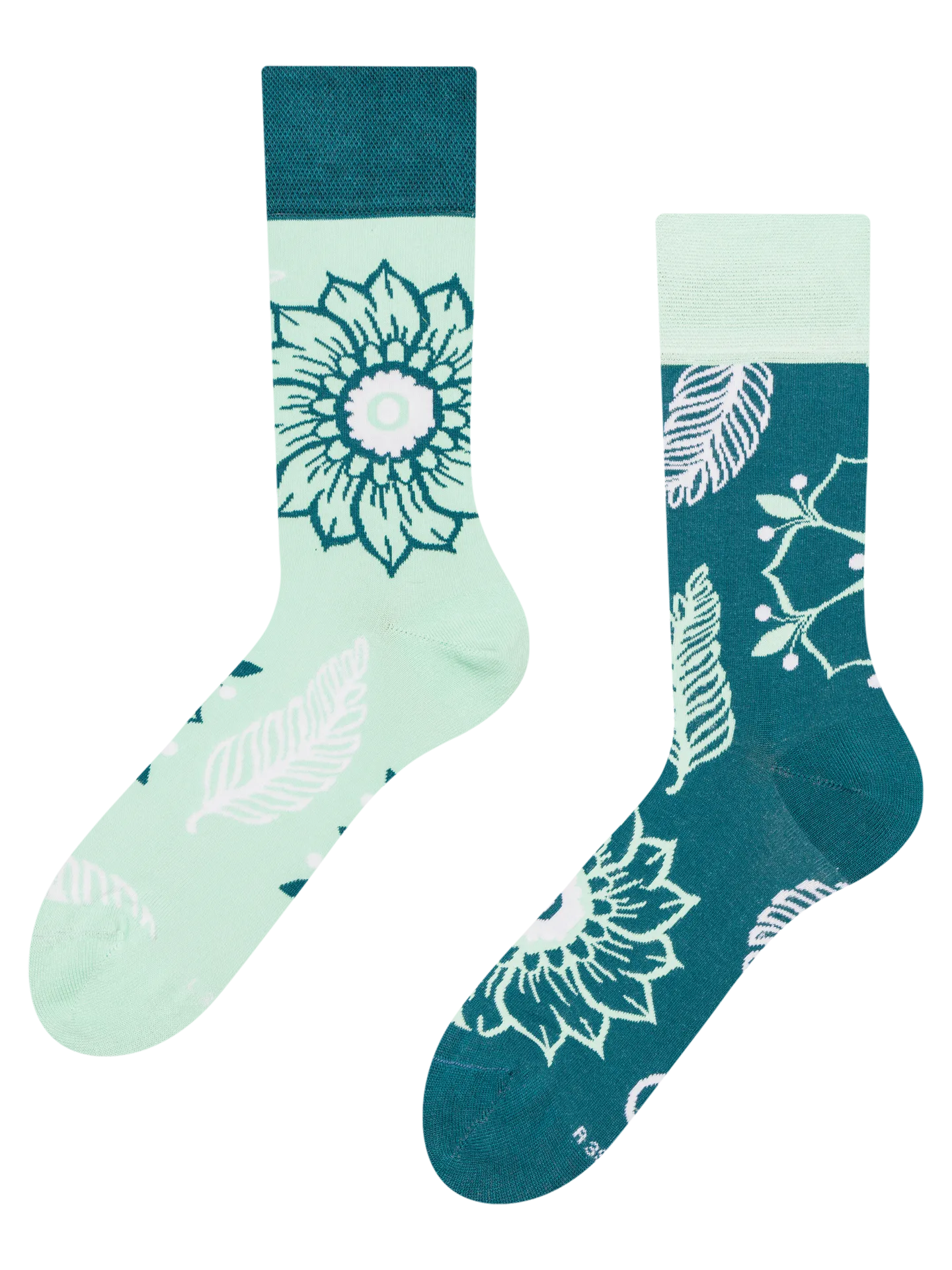 Lustige Socken Mandala und Blätter