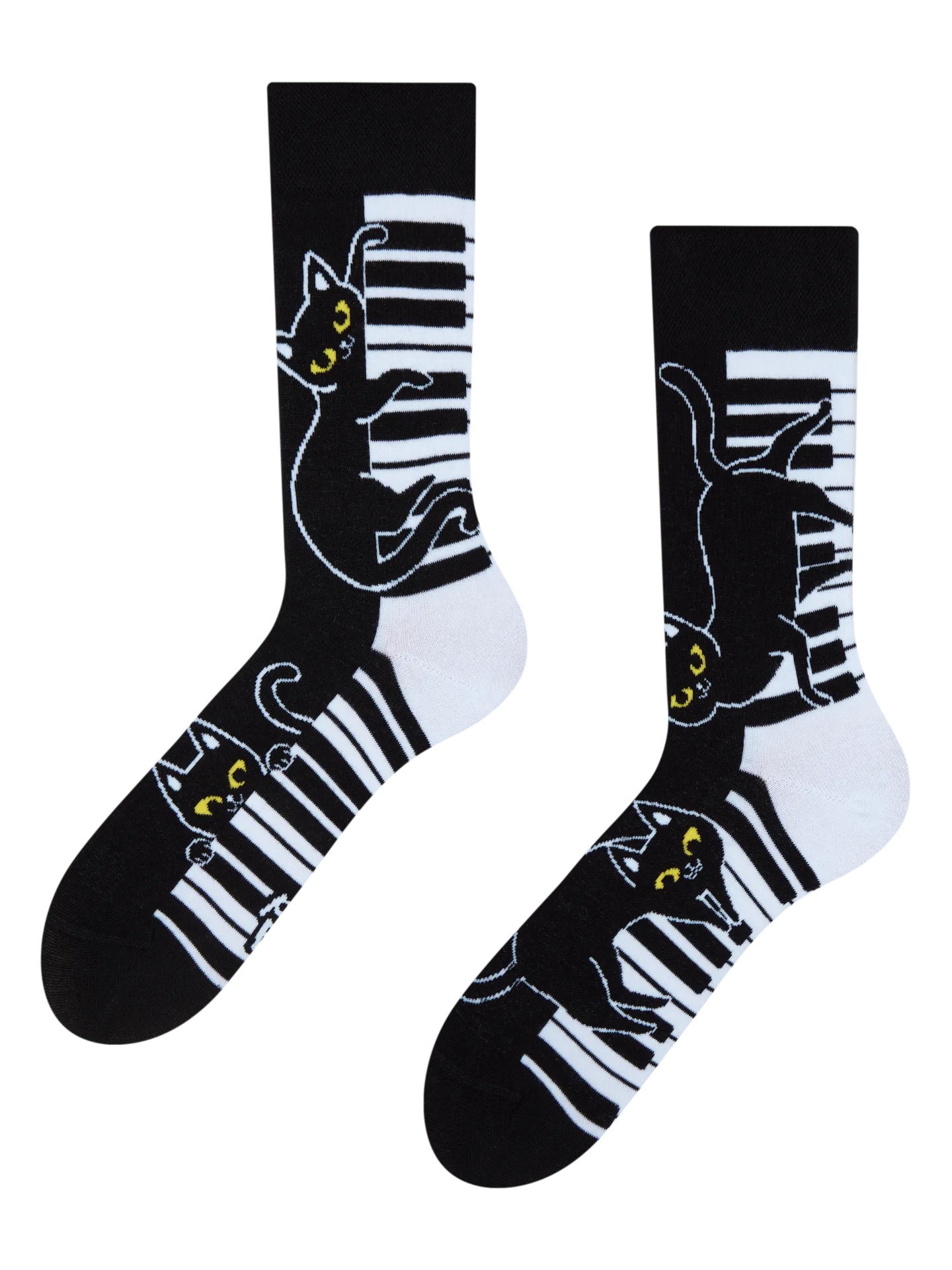 Lustige Socken Piano-Katze