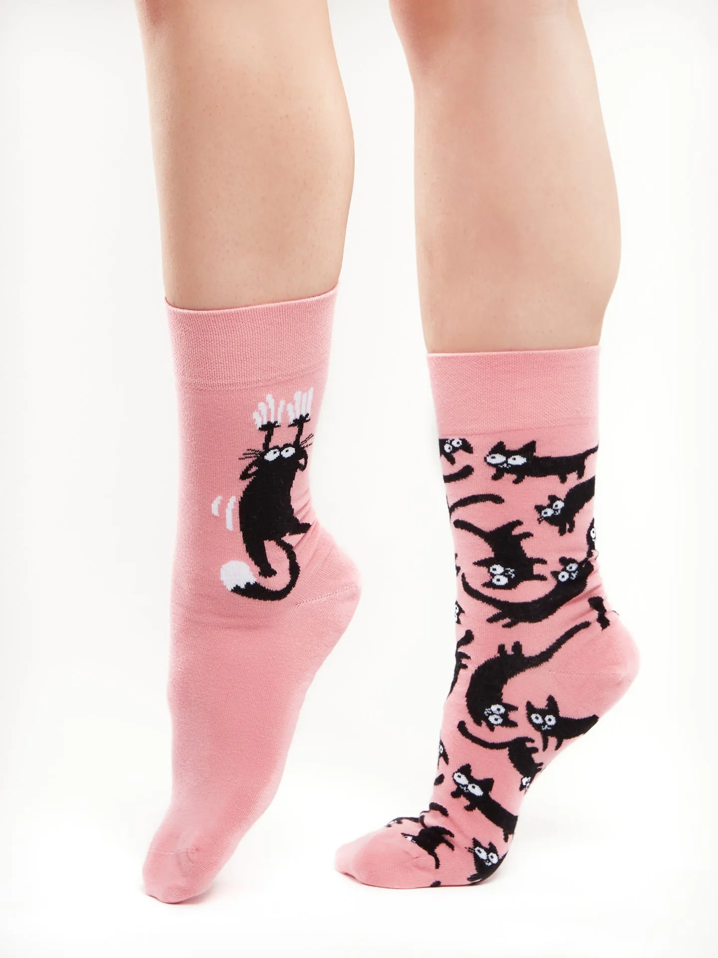Lustige Socken Rosa Katzen - Image 2