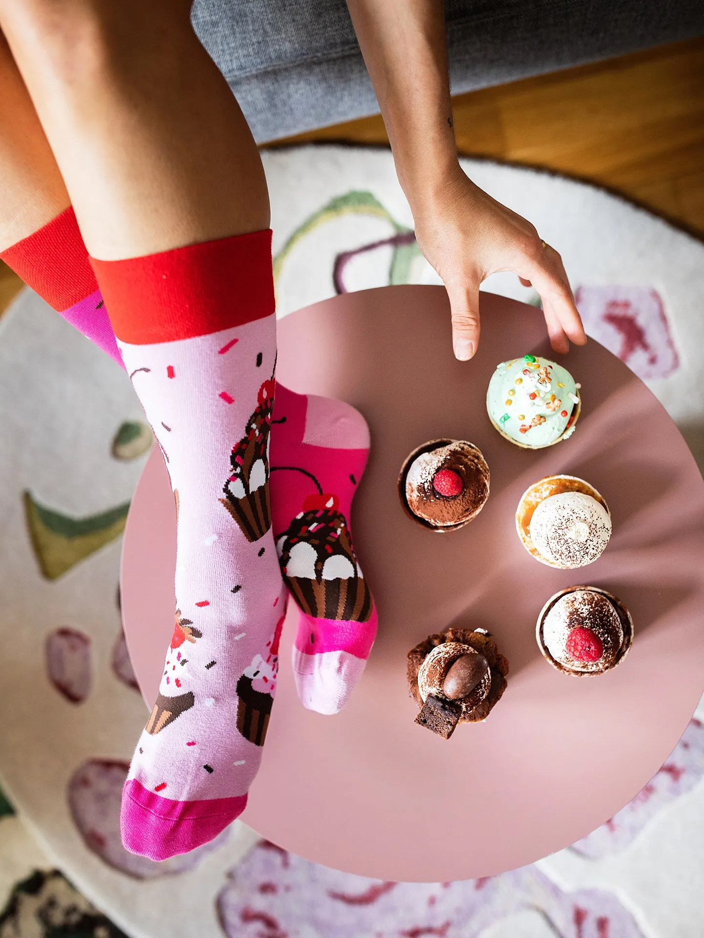Lustige Socken Rosa Cupcakes - Image 6