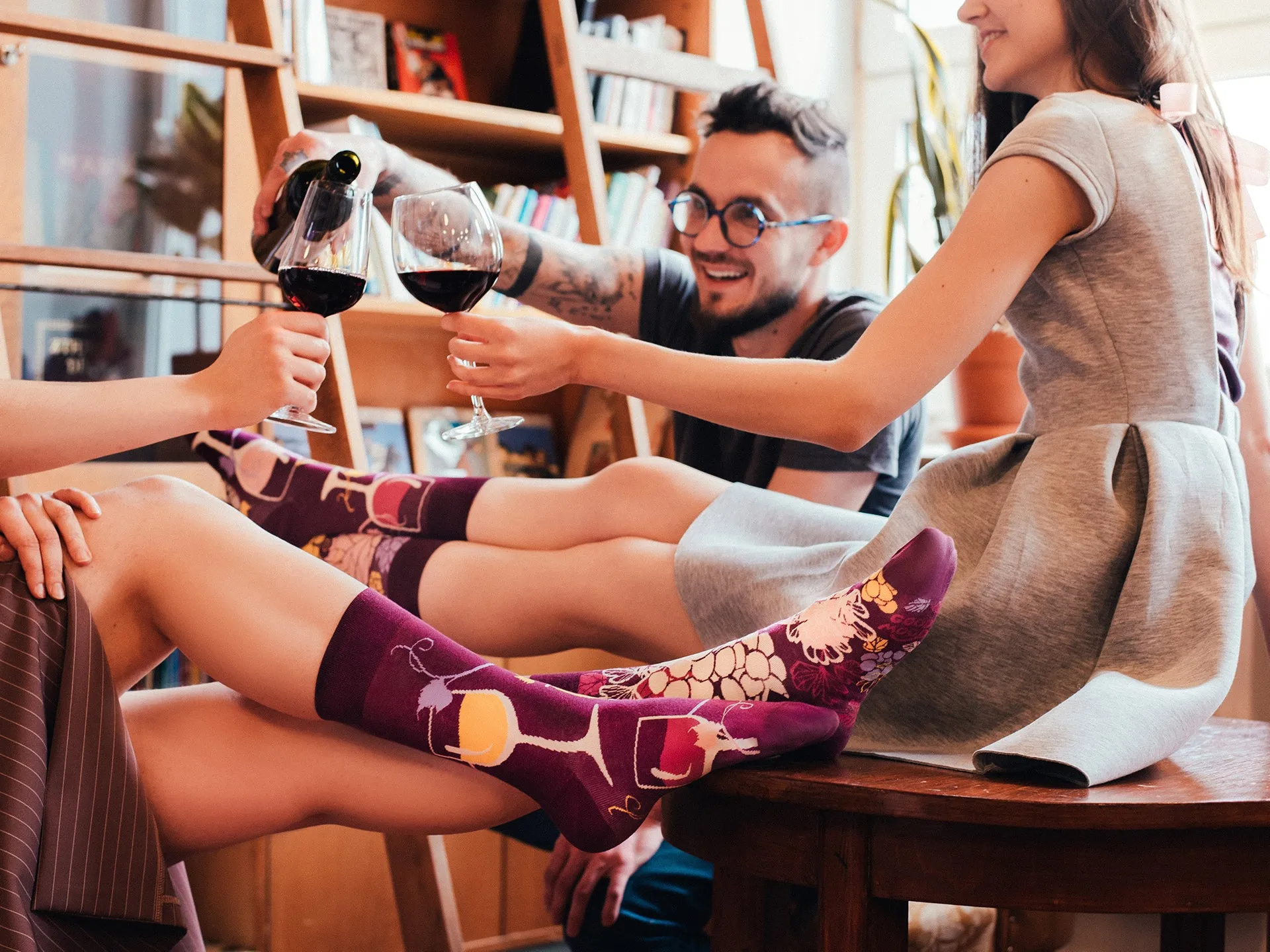 Lustige Socken Rotwein - Image 6
